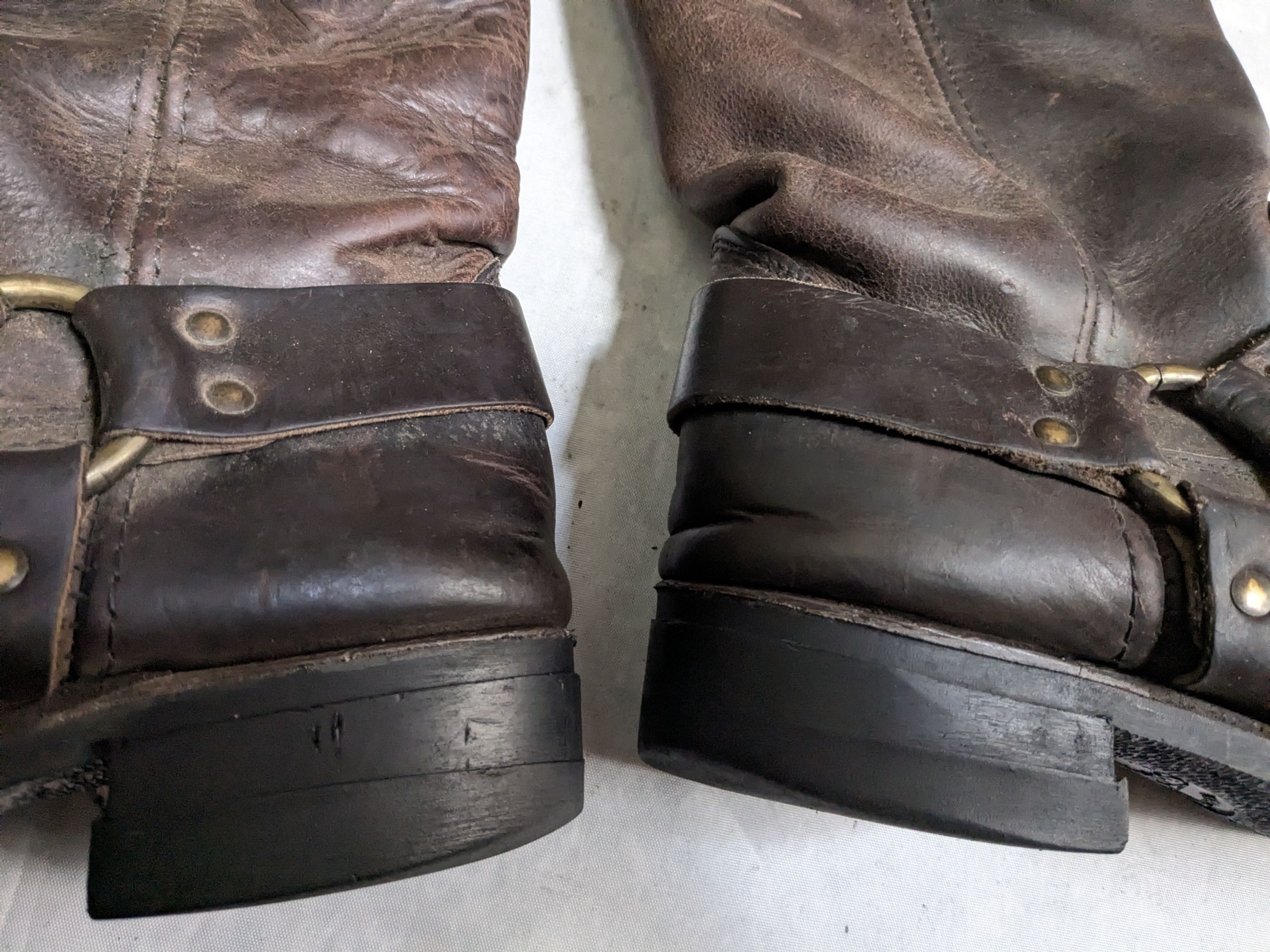 Frye Frye Harness Boots Brown 10.5 M Leather Buckle Strap Size US 10.5 / EU 43-44 - 9 Thumbnail
