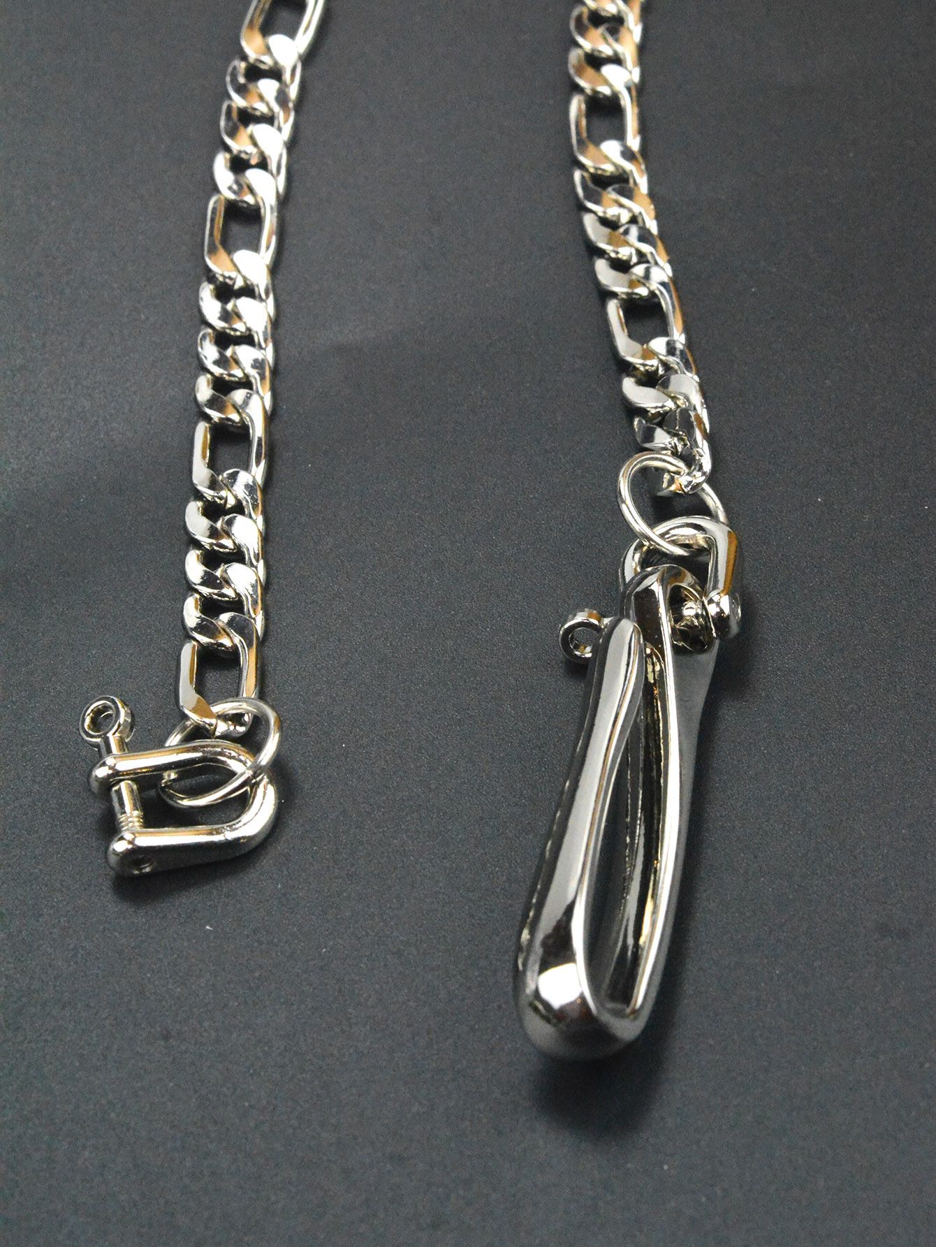 Japanese Brand Long Silver Flat Pants Chain Biker Style Size ONE SIZE - 3 Thumbnail