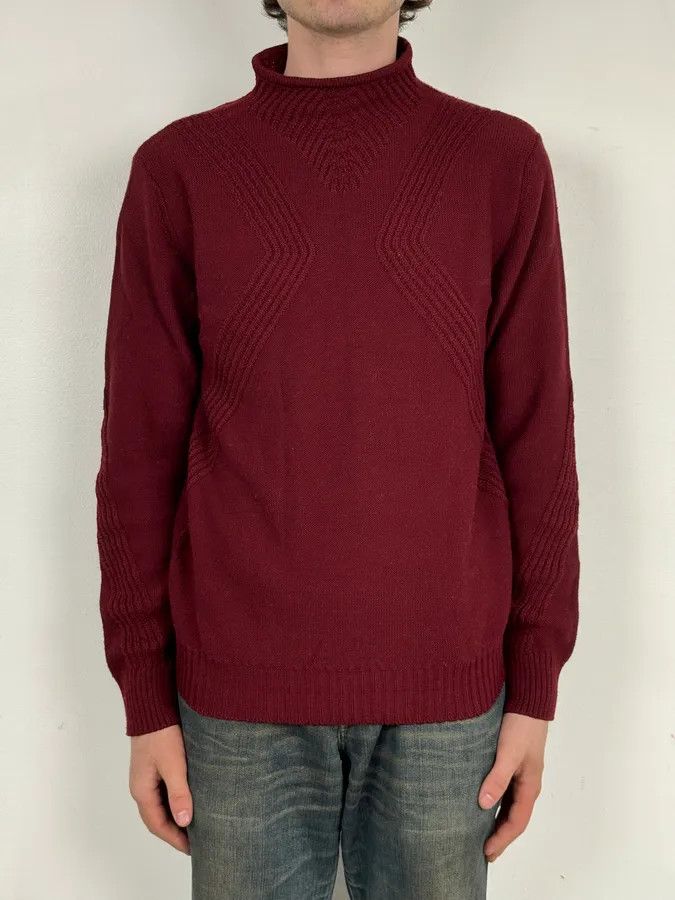 Dirk Bikkembergs 2010s Bikkembergs Burgundy Wool Turtleneck Sweater Size US M / EU 48-50 / 2 - 2 Thumbnail