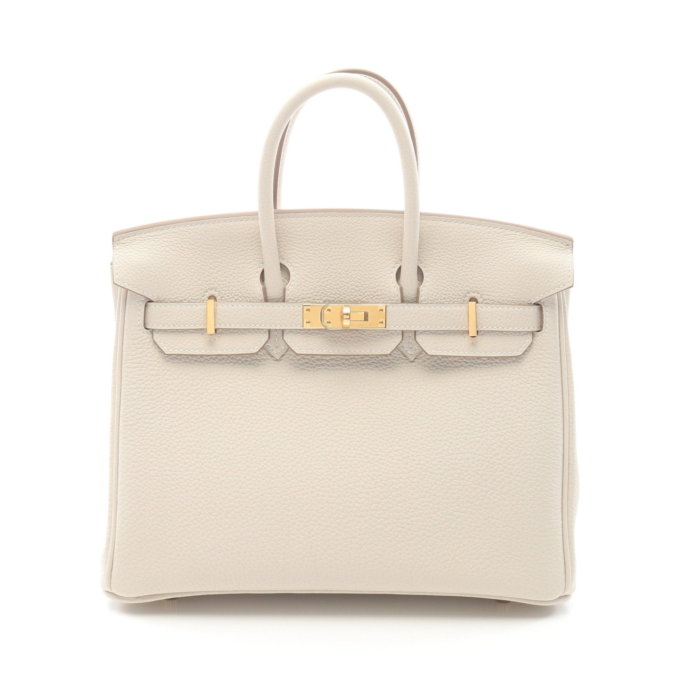 Hermes Hermes Birkin 25 Kure Handbag Togo Ivory Gold Hardware Double Engraved Size ONE SIZE - 1 Thumbnail