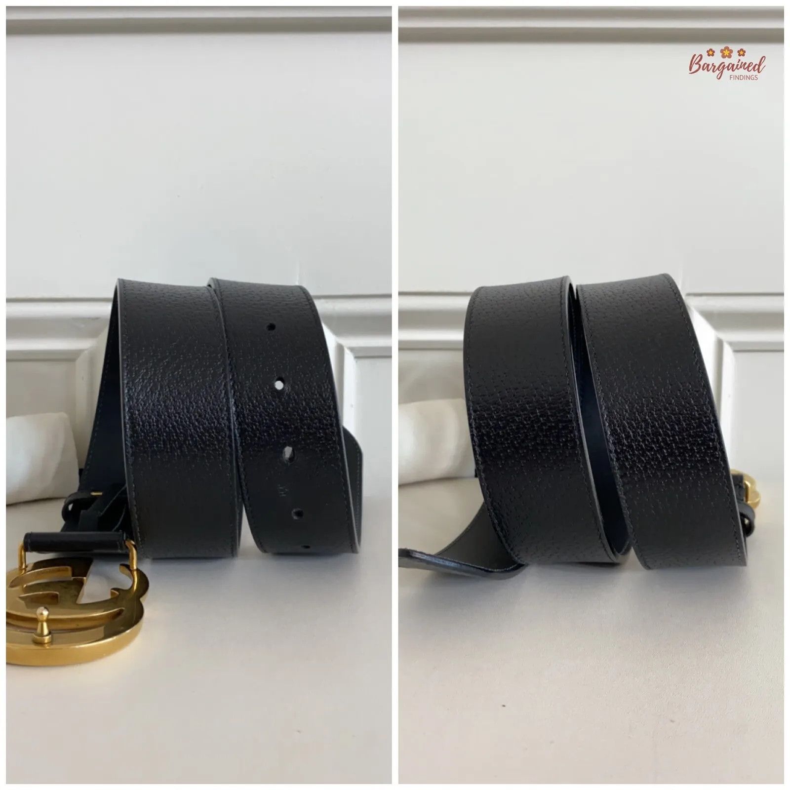 Gucci Gucci Textured Wide Leather Signature Double G Buckle Belt Size 28 - 5 Thumbnail