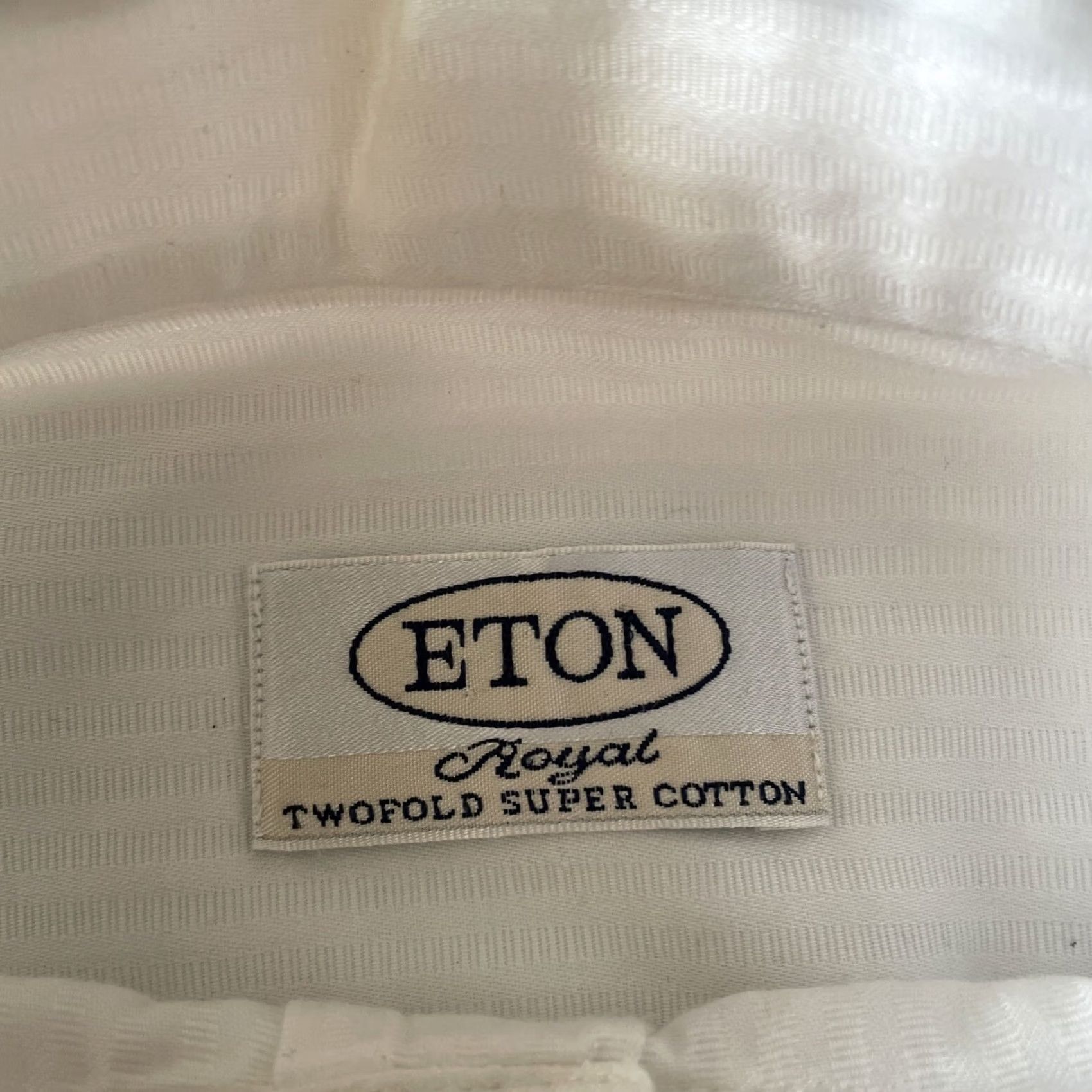 Eton Etón Dress Shirt Mens 17.5 White Cotton Woven French Cuff Stand-Up Collar Elegant Royal Eton Royal Two Fold Vintage N/A Size US XXL / EU 58 / 5 - 3 Thumbnail