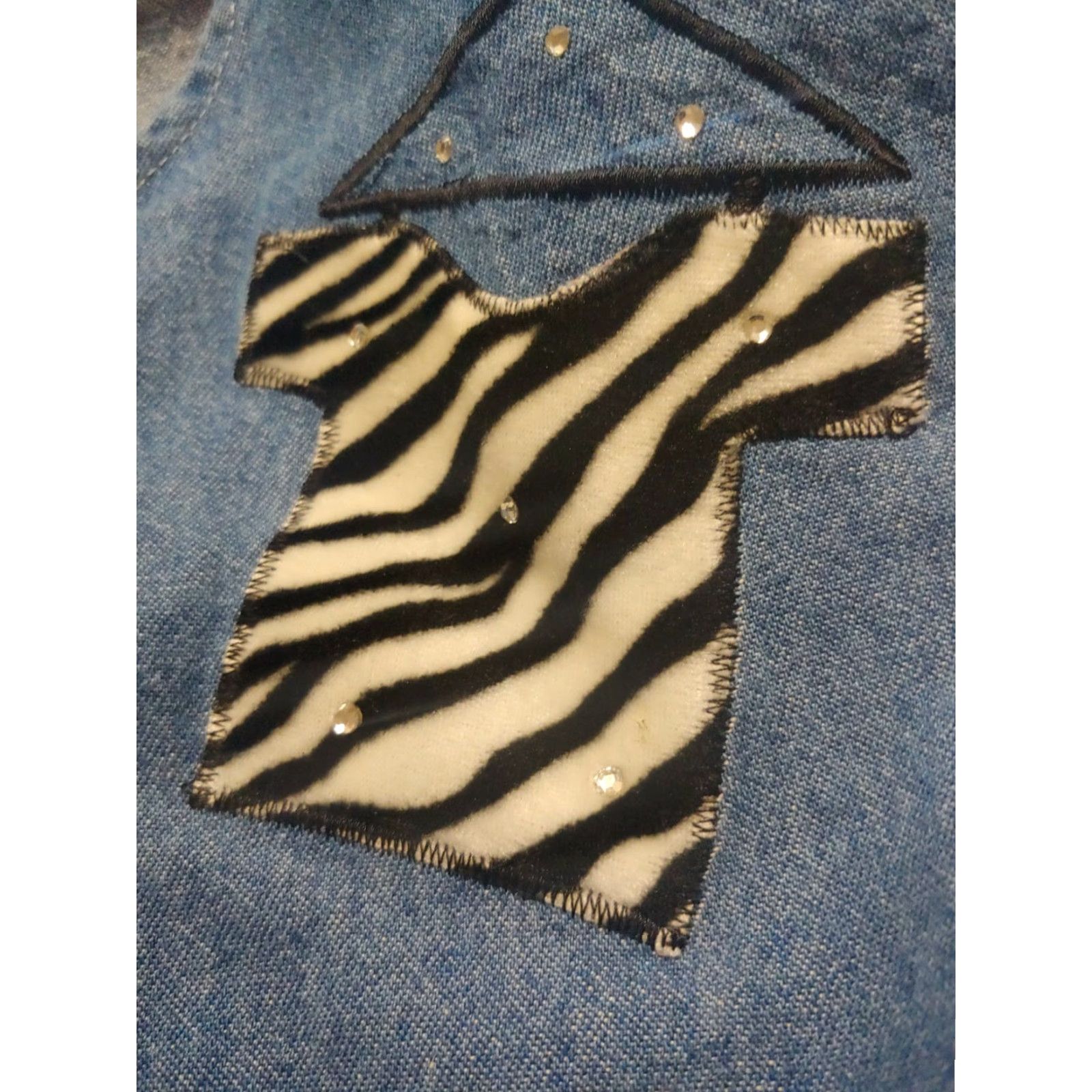 Vintage VINTAGE Cover Charge Shirt Women L Blue Chambray Zebra Print Fashion Hangers Retro Womens Size L / US 10 / IT 46 - 6 Thumbnail