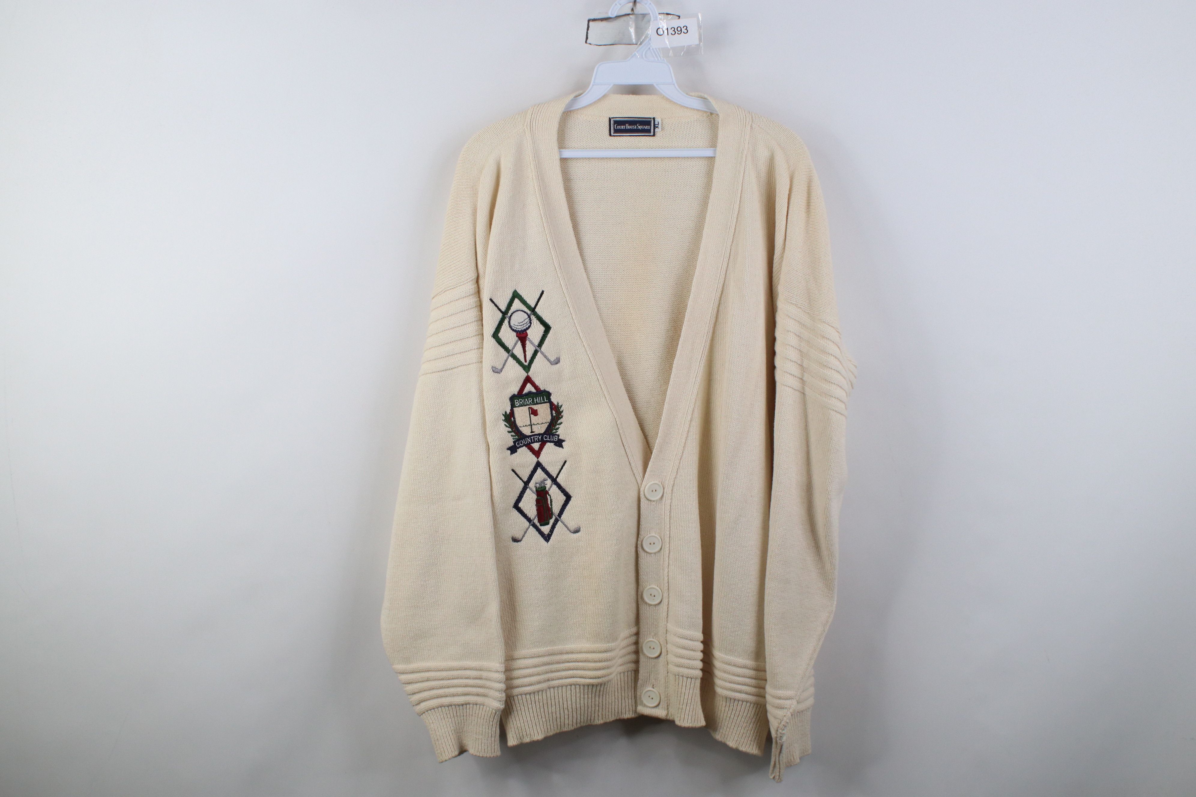 Vintage Vintage 90s Streetwear Cotton Knit Cardigan Sweater USA Size US XL / EU 56 / 4 - 1 Thumbnail