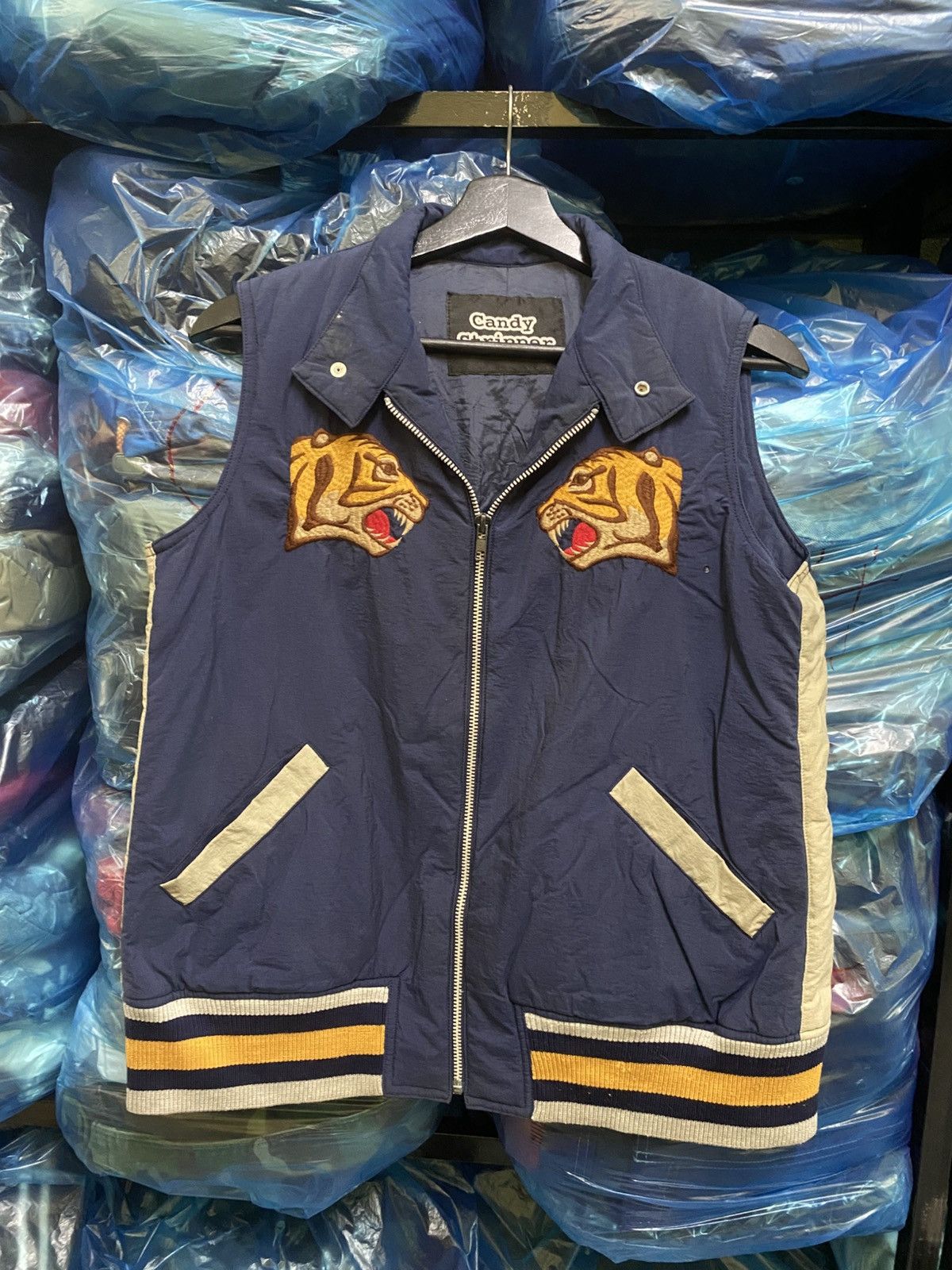 Japanese Brand Candy Stripper Fierce Animal Embroidered Tiger Vest Japan M Size US M / EU 48-50 / 2 - 1 Thumbnail