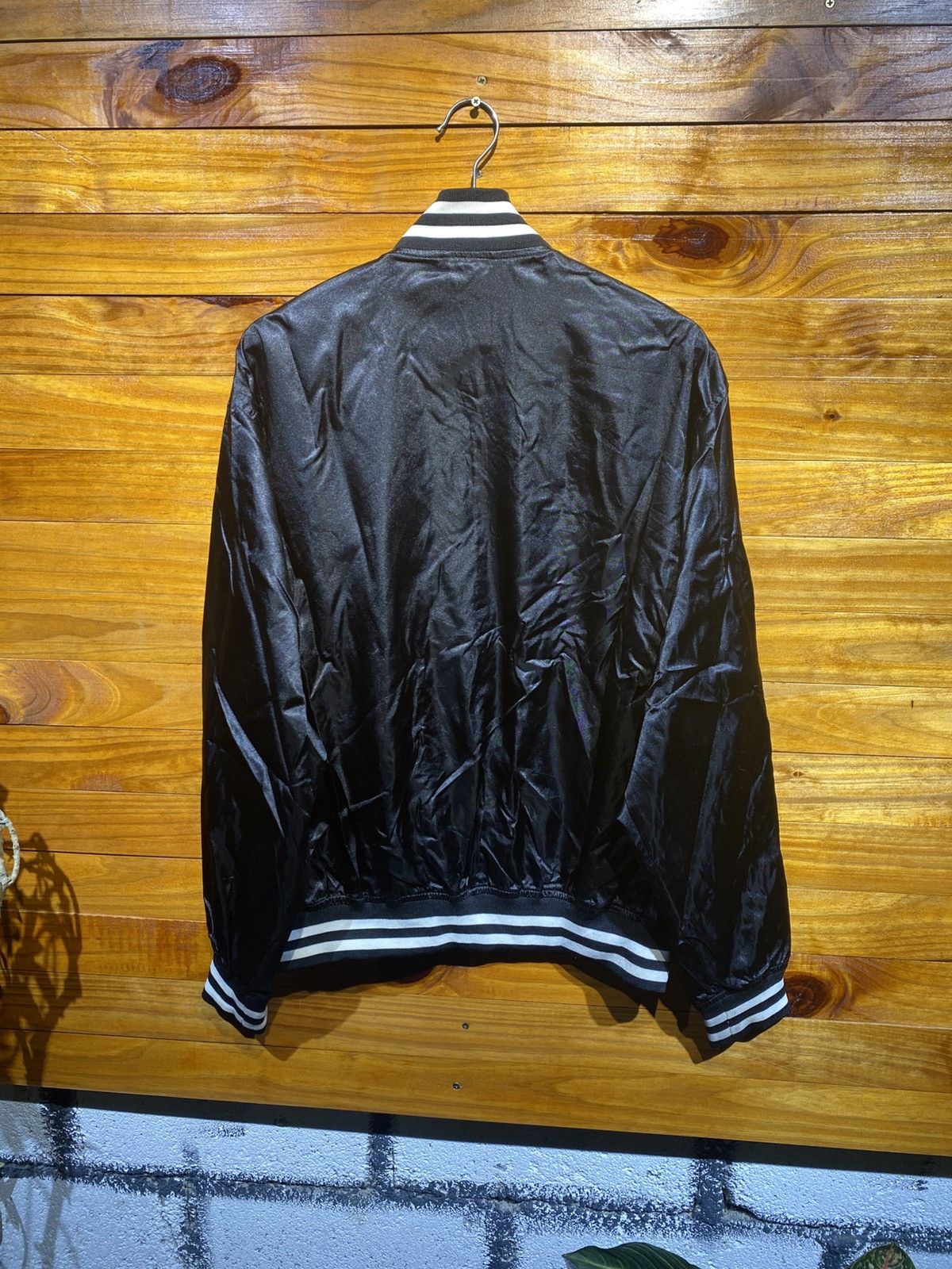 Vintage Vintage Goushi Black Nylon Varsity Jacket – Retro Japanese Size US L / EU 52-54 / 3 - 7 Thumbnail