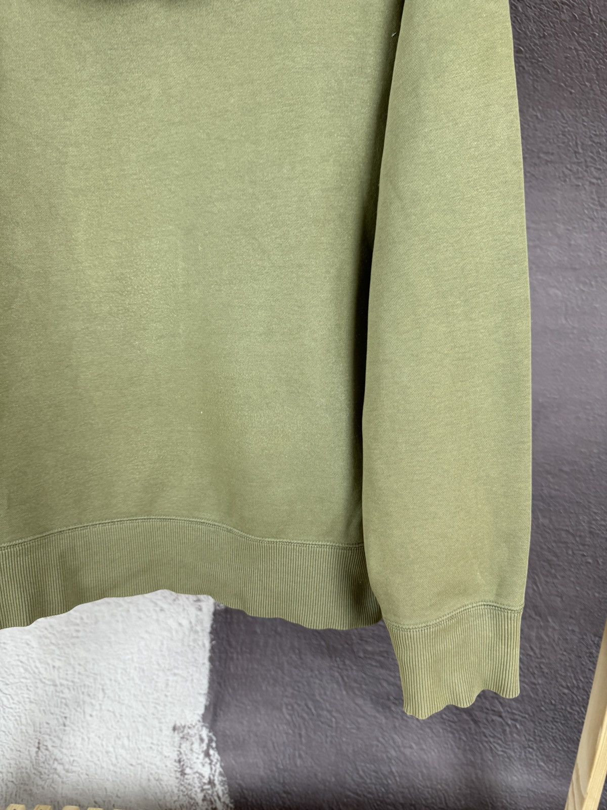 Nike × Vintage Nike vintage Y2K khaki green small logo hoodie swoosh drill Size US XL / EU 56 / 4 - 15 Thumbnail