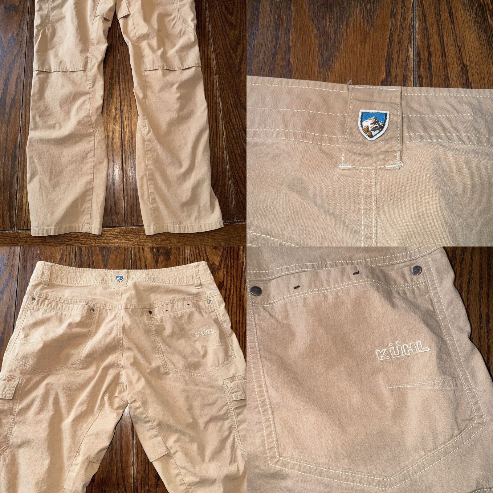 Vintage Kuhl Pants Mens 34x32 Beige Outdoor Hiking Vented Cargo Pants Size US 34 / EU 50 - 8 Thumbnail