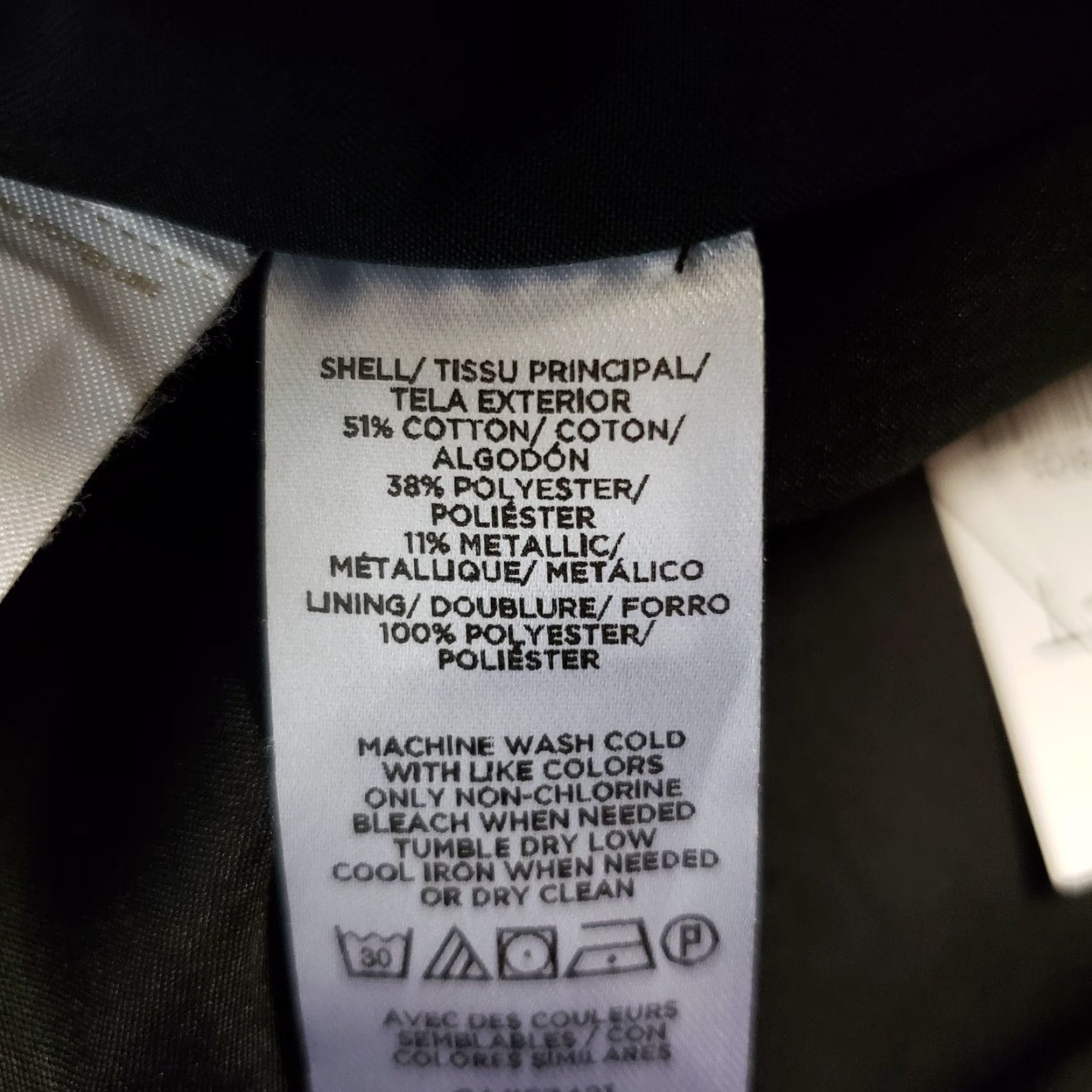 Loft Ann Taylor LOFT Womens Skirt Sz 8 Black Textured Side Zip Cotton Blend Size 30" / US 8 / IT 44 - 4 Thumbnail