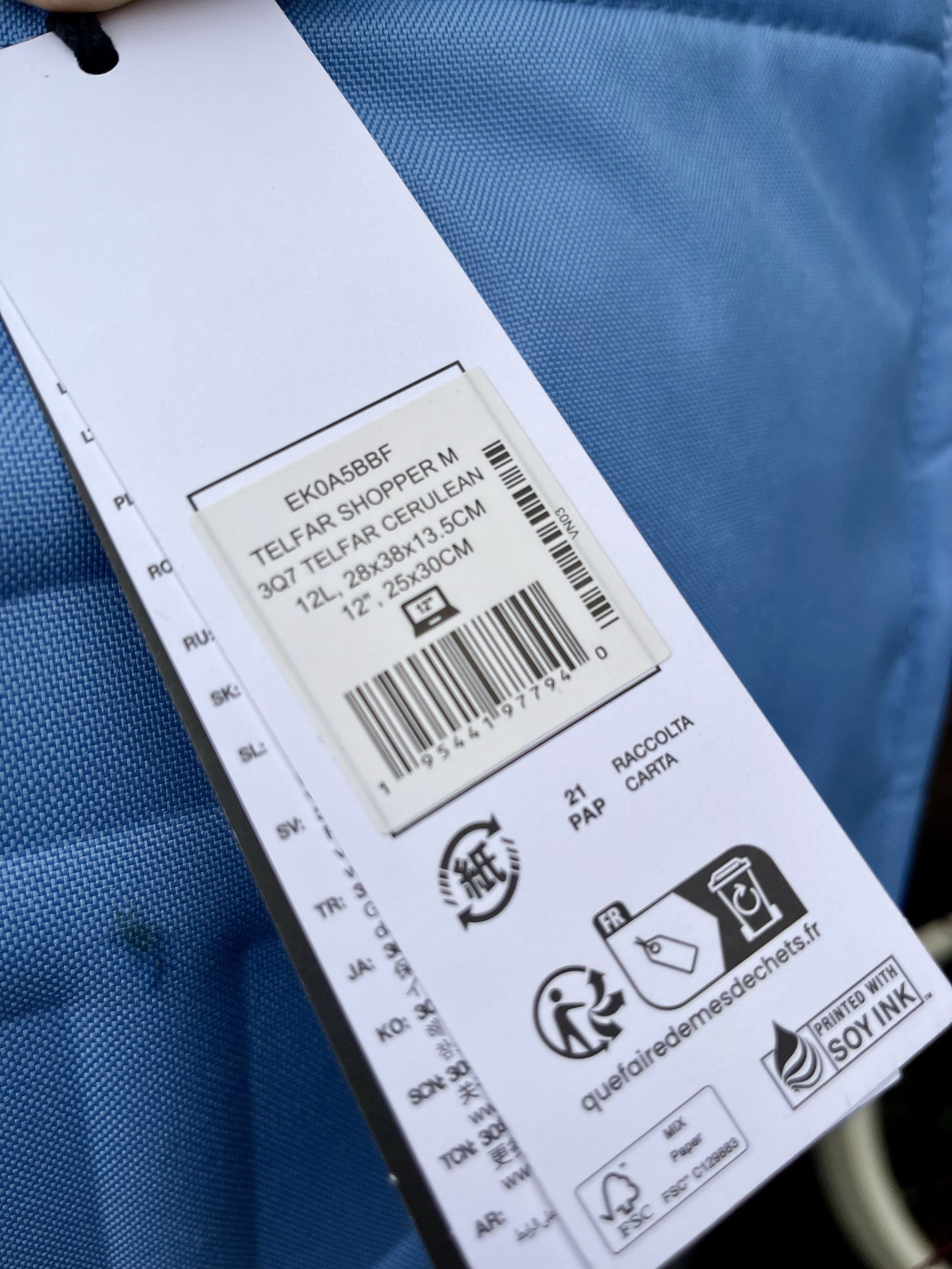 Eastpak × Telfar Medium shopper blue tote bag backpack new Size ONE SIZE - 7 Thumbnail
