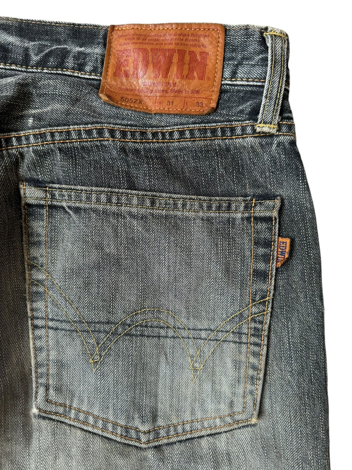 If Six Was Nine Vintage Edwin 505ZX Mud Wash Selvedge Jeans Size US 33 - 8 Thumbnail