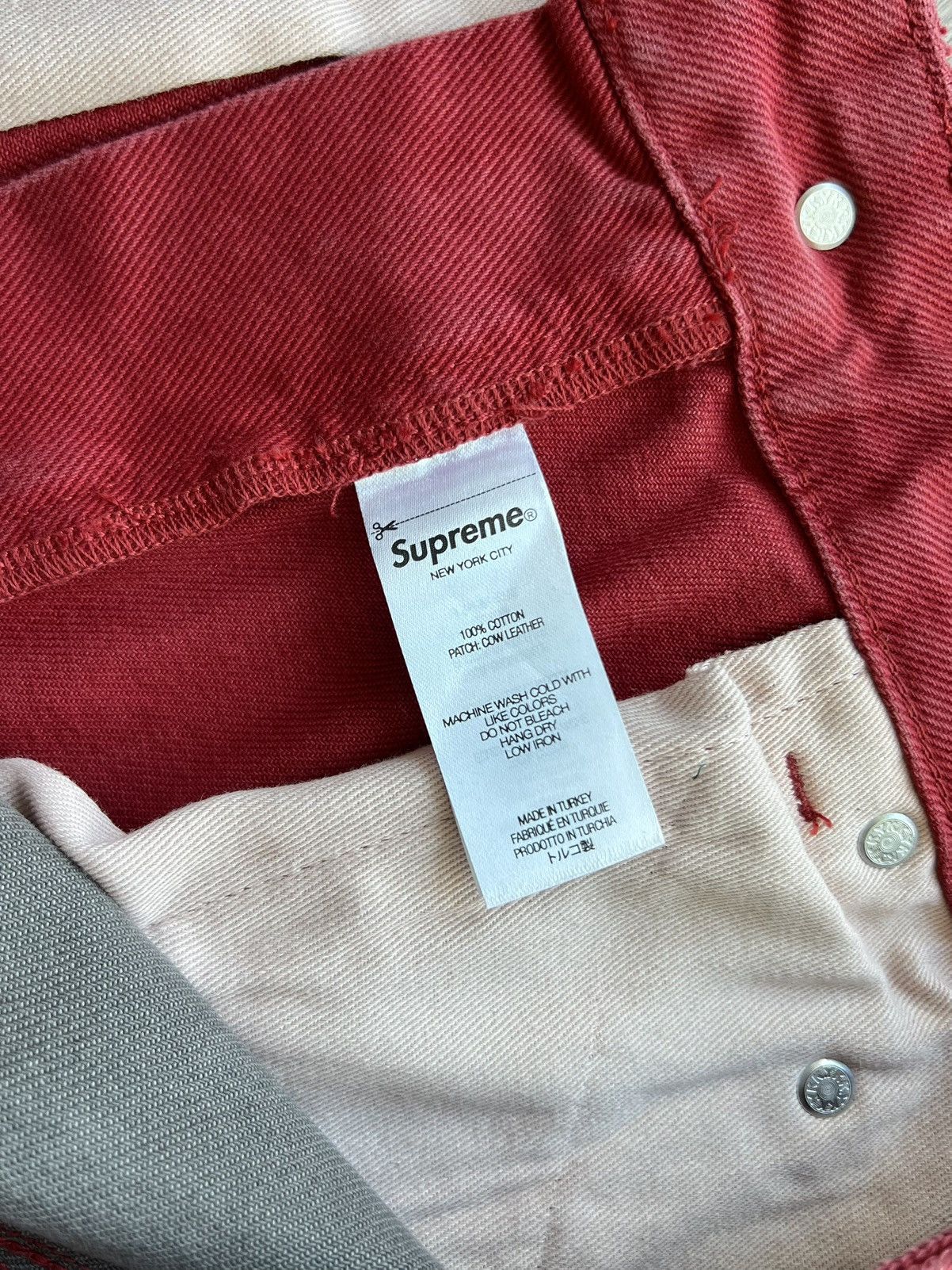 Supreme Supreme 2-Tone Paneled Denim Jeans “Red” 32 Size US 32 / EU 48 - 8 Thumbnail