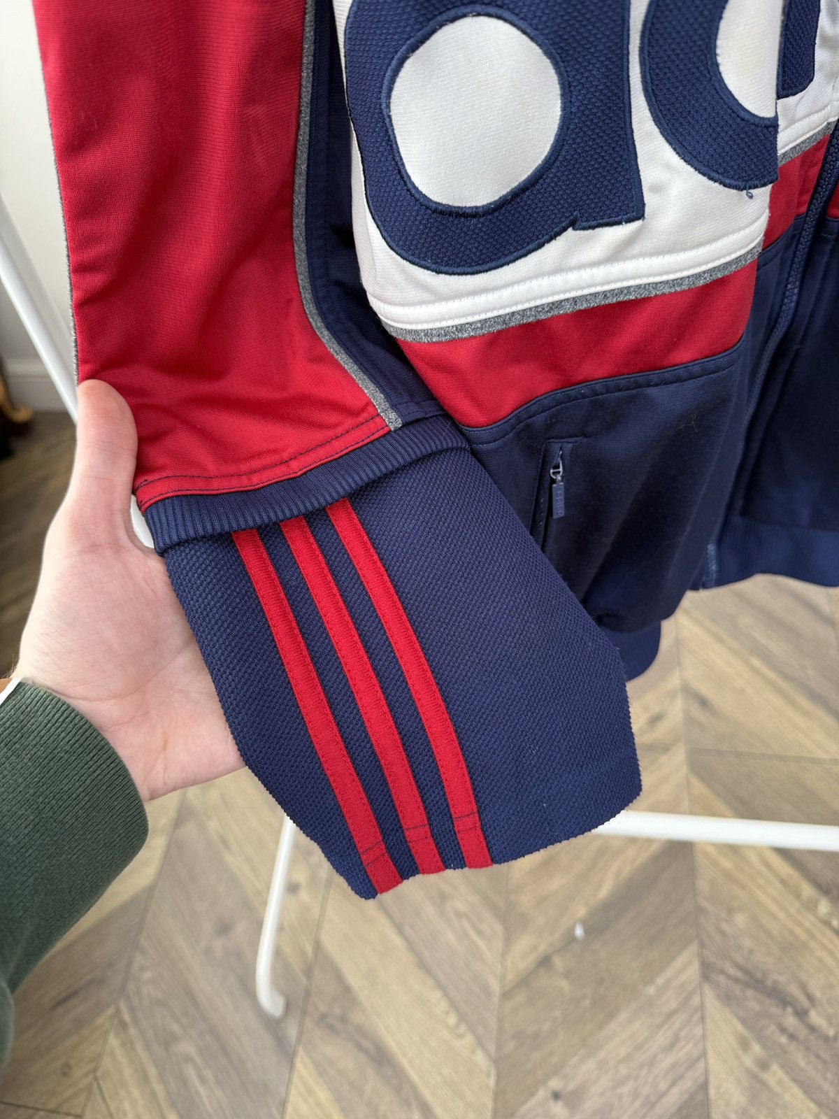 Adidas Vintage 90s Adidas Big Spell Out Hooded Track Jacket Size US M / EU 48-50 / 2 - 5 Thumbnail