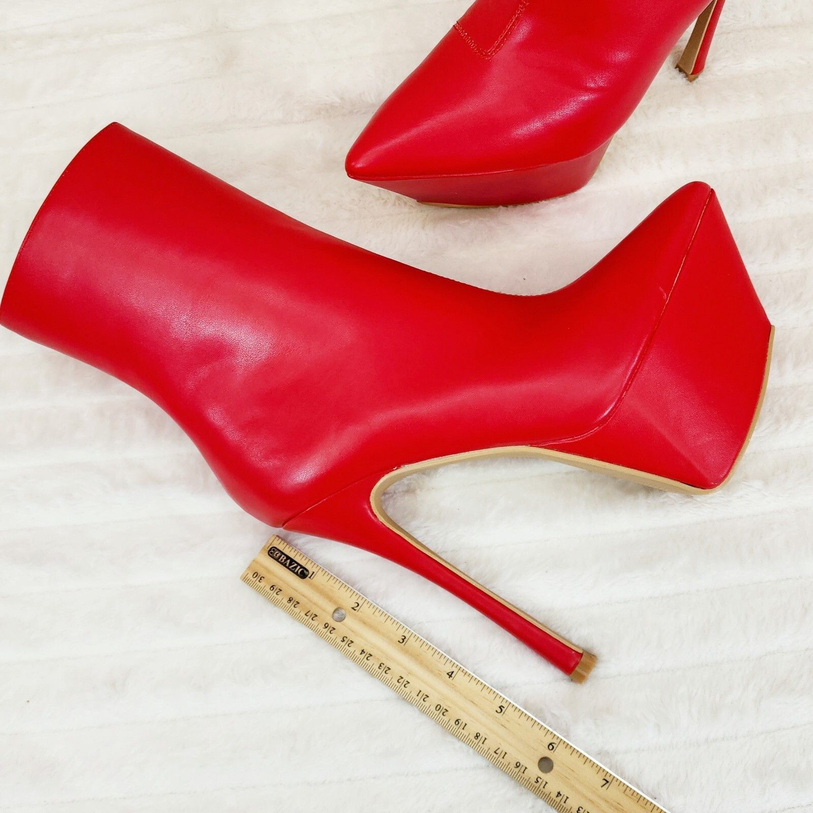 Other Kinder Pointy Toe Platform Stiletto Heel Ankle Boots Bright Size US 7.5 / IT 37.5 - 3 Thumbnail