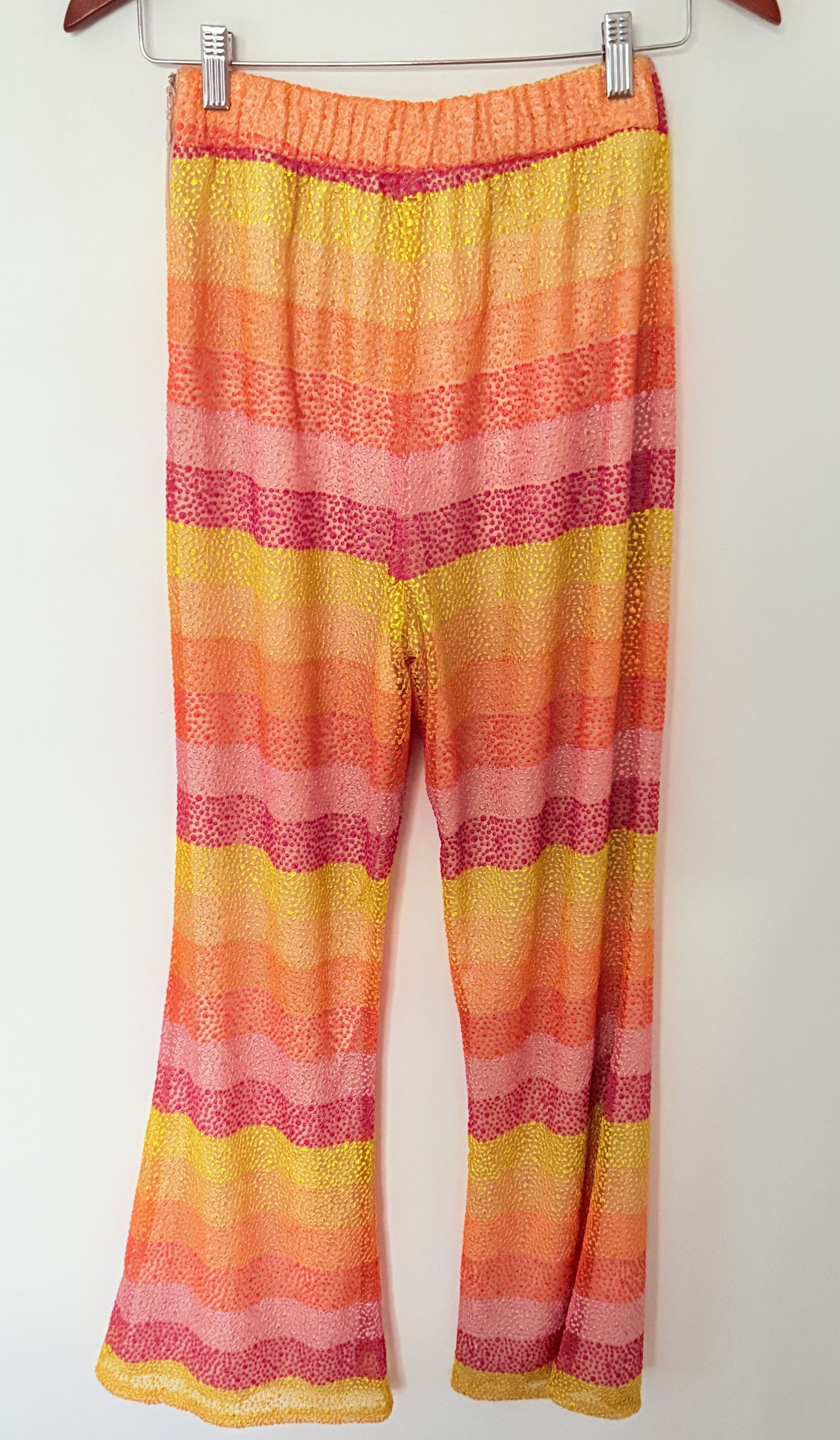 Show Me Your MuMu Show Me Your Mumu Striped Flare Leg Pants Fiesta Sunset Zip Size 26" / US 2 / IT 38 - 3 Thumbnail