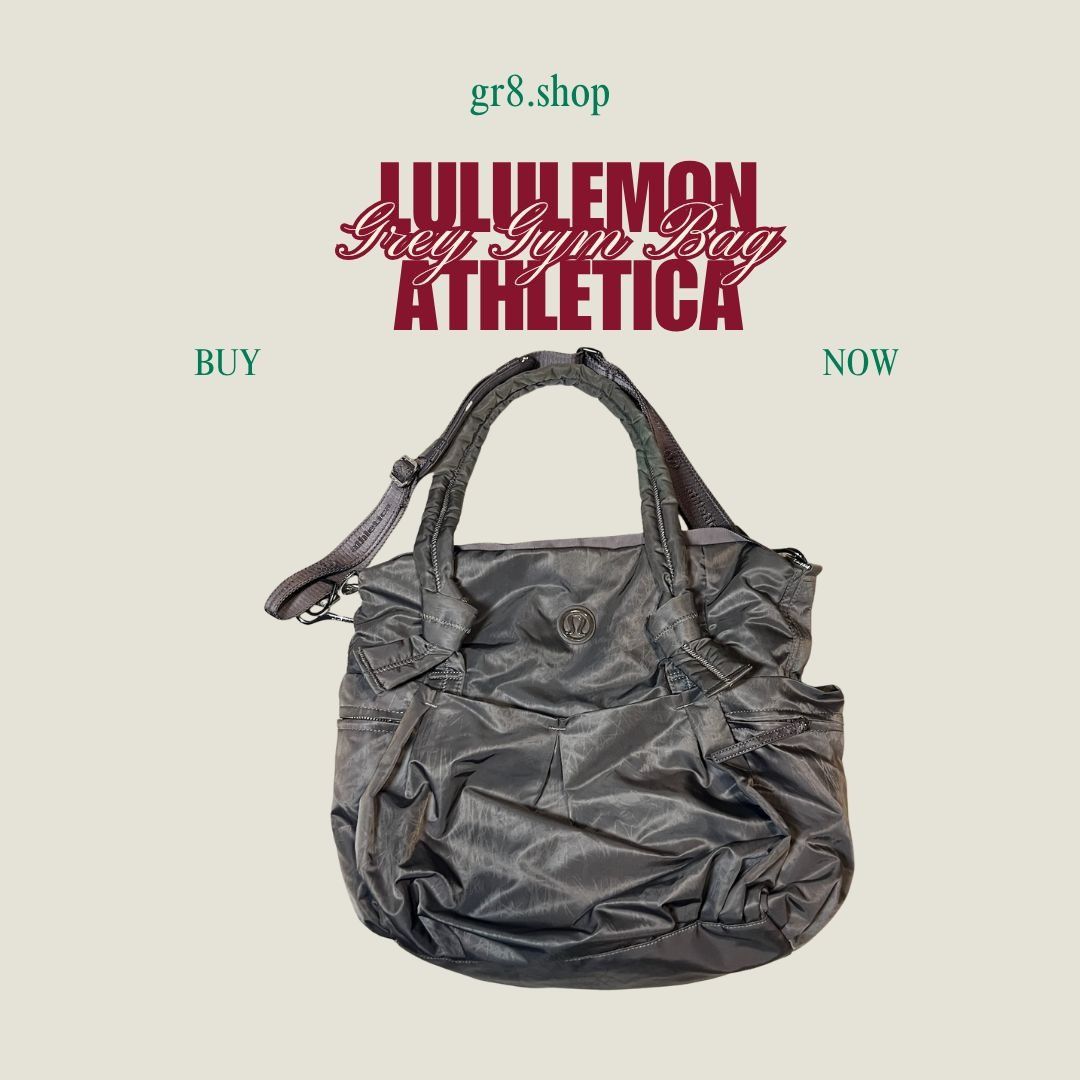 Lululemon Athletica Grey Gym Bag Nylon Polyester Spacious Li