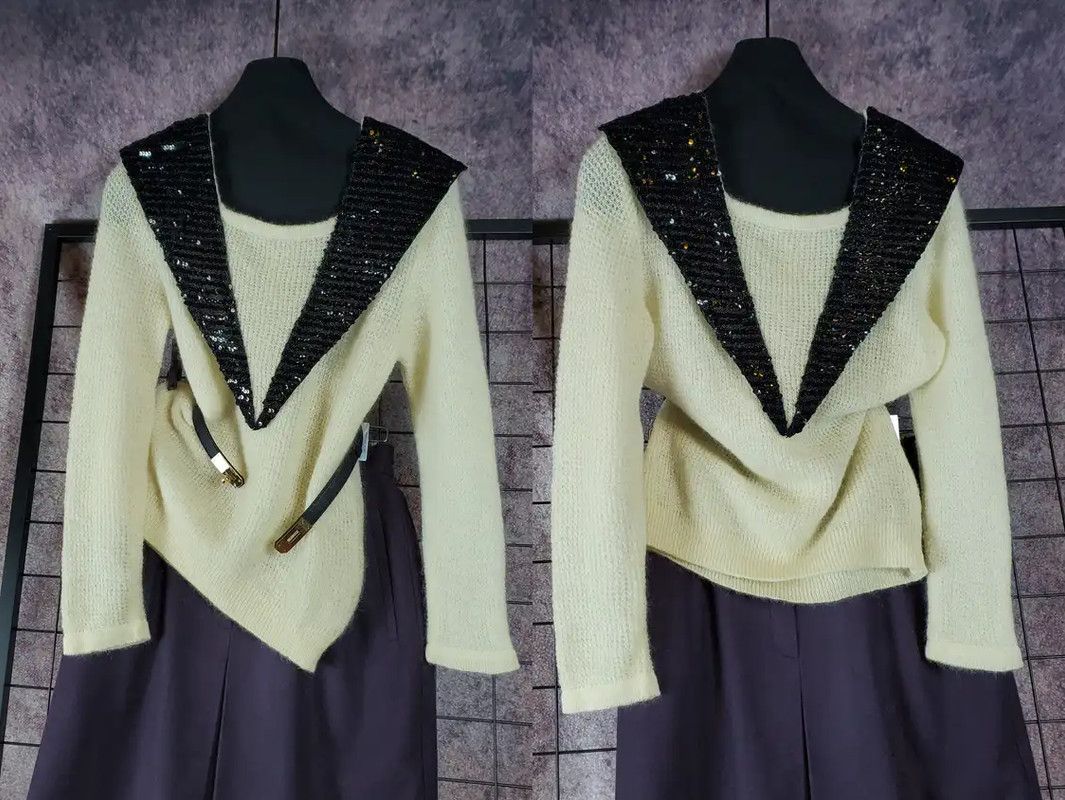 Dior Dior Wool Blend Long Sleeve Top in Beige 0089 Size M / US 6-8 / IT 42-44 - 1 Thumbnail