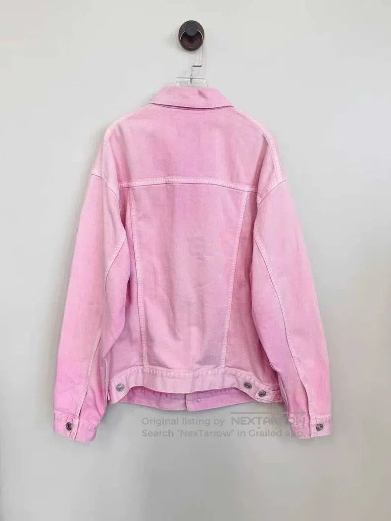 Balenciaga Balenciaga Pink Logo Denim Jacket. Size US XS / EU 42 / 0 - 2 Thumbnail