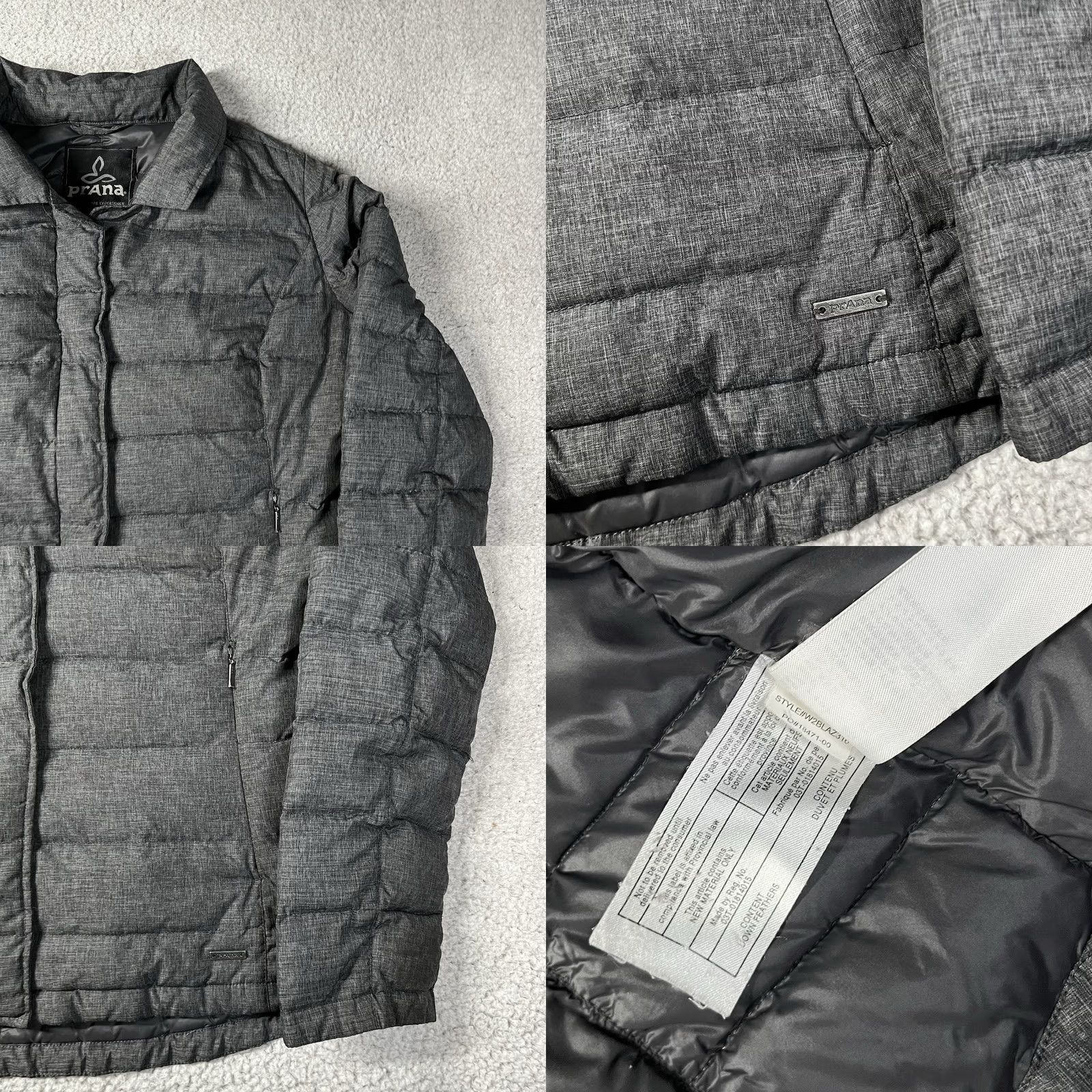 Prana Prana Jacket Womens M Gray Full Zip Goose Down Insulated Outdoor Winter Puffer Size M / US 6-8 / IT 42-44 - 8 Thumbnail