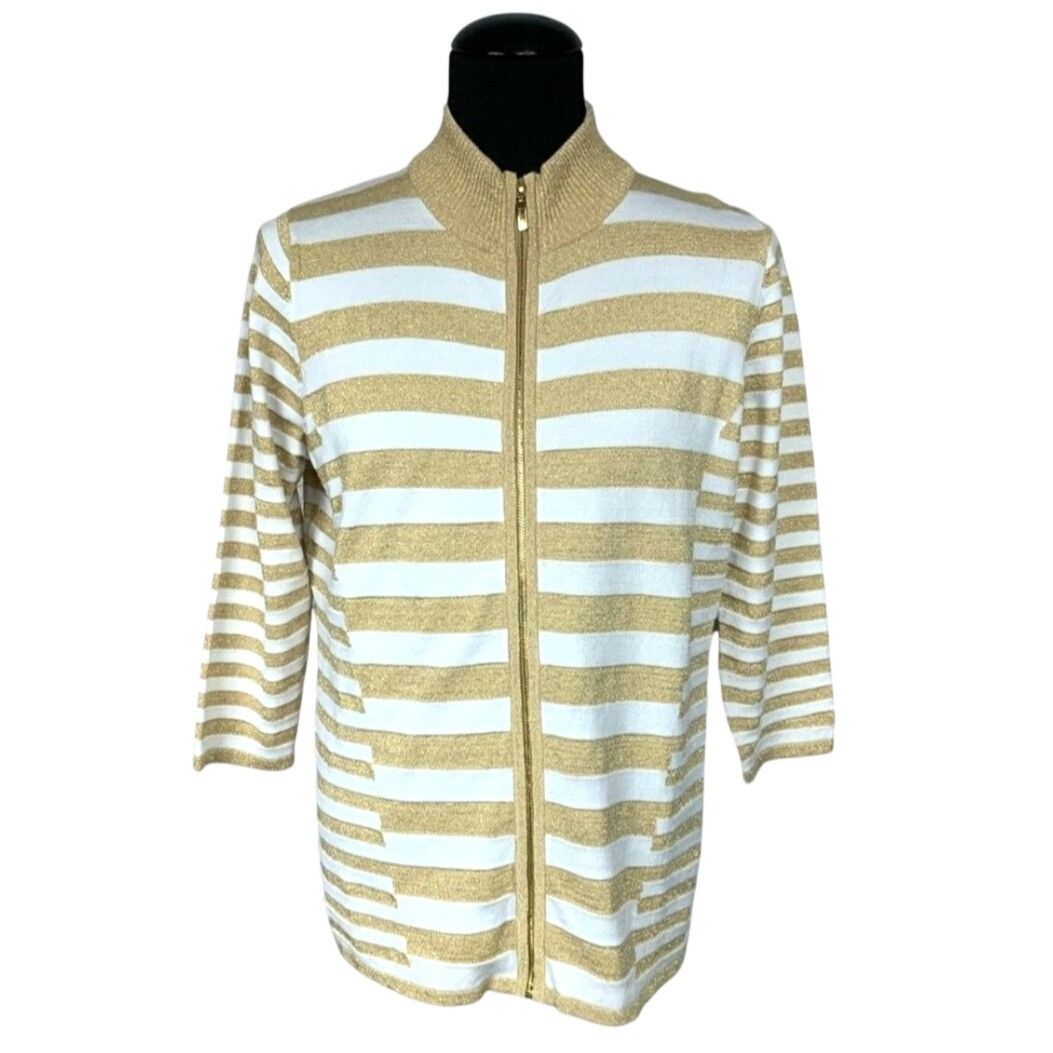 Other Belldini Striped Metallic Cardigan Jacket Plus XXL Gold Full Size XXL / US 16-18 / IT 52-54 - 1 Thumbnail