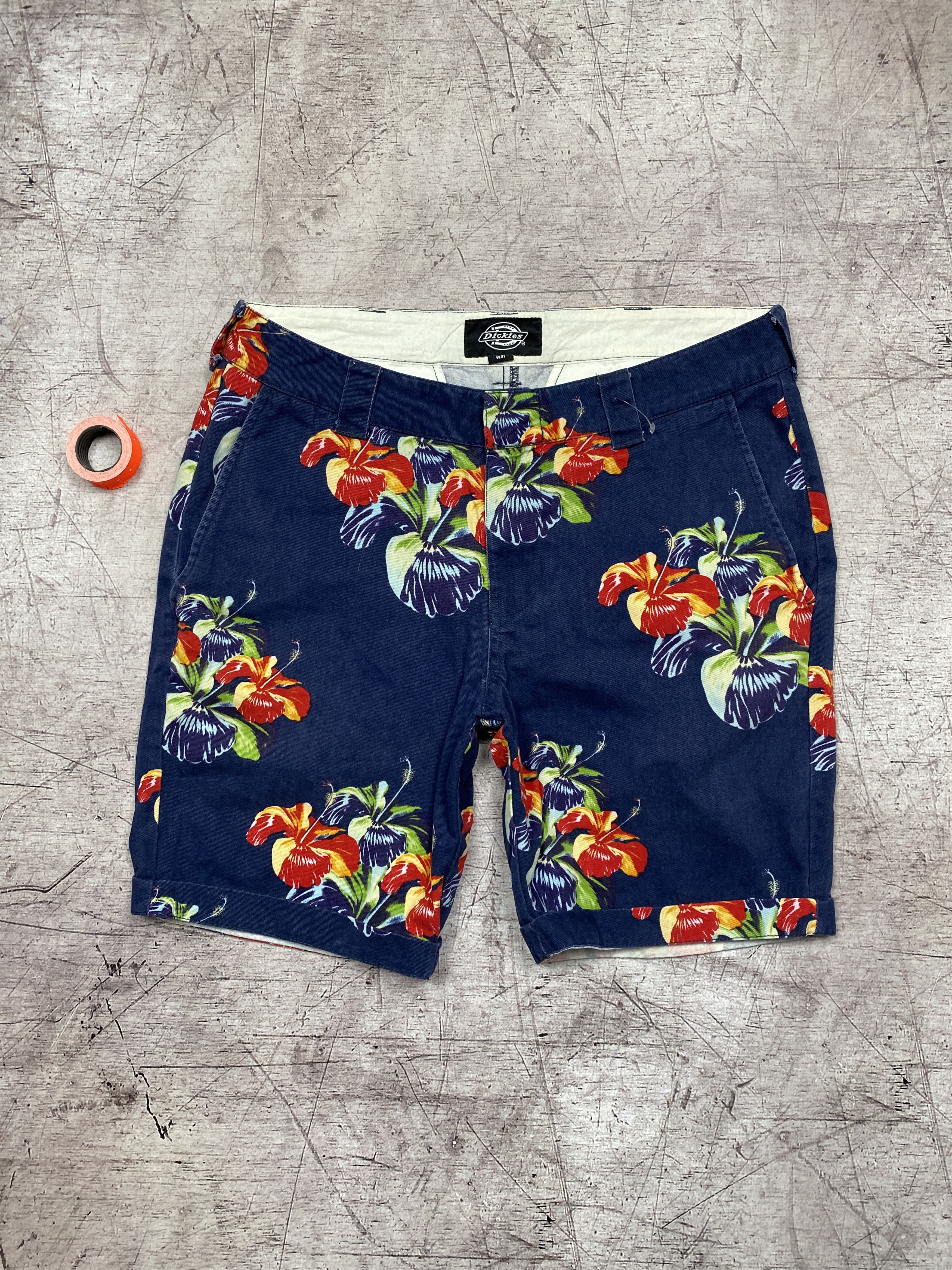 Dickies × Vintage Dickies Vintage Mens Floral Printed Shorts Size US 31 - 1 Thumbnail