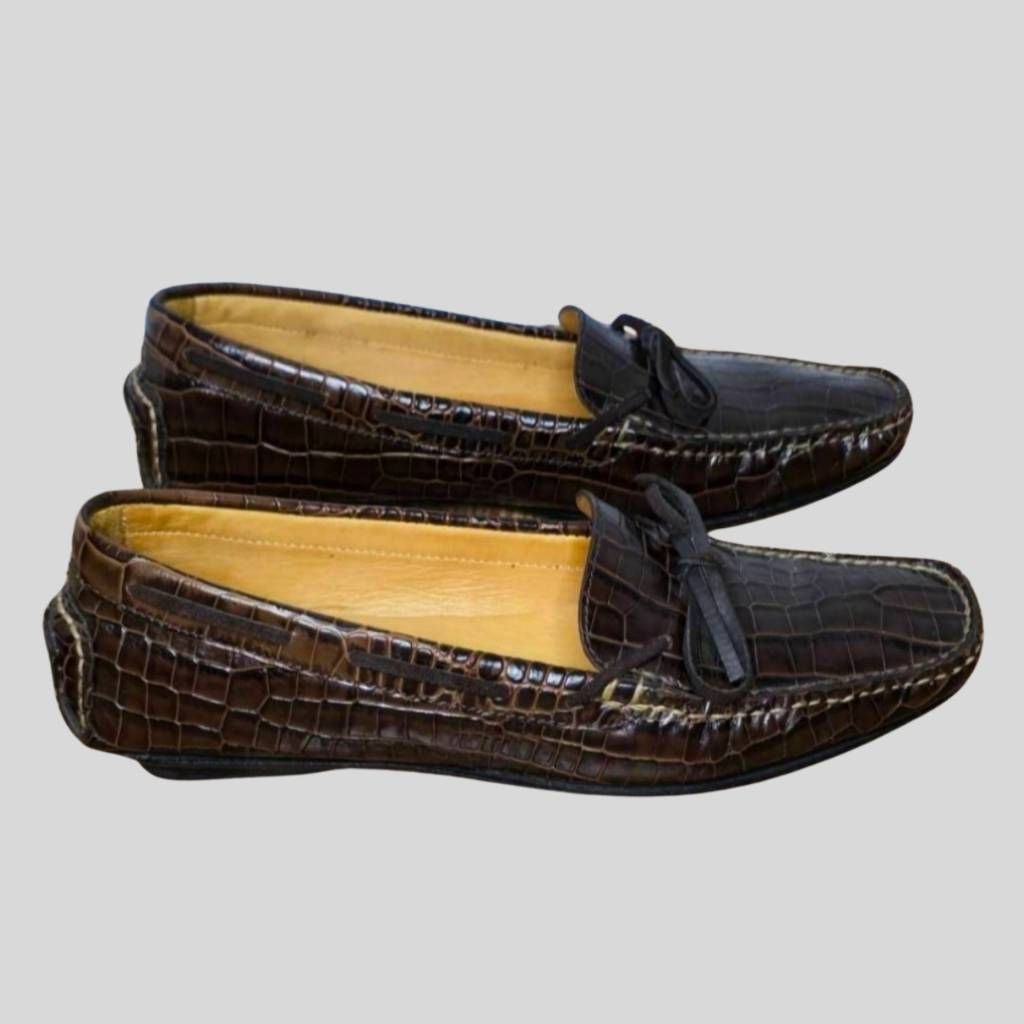 Lauren Ralph Lauren Lauren Ralph Lauren Women's Loafers Size 6B Brown Croc Embos Size US 6 / IT 36 - 5 Thumbnail