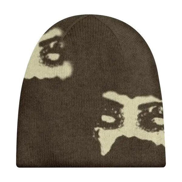 VIBE Graphic Y2K Beanie Hat Knitted cartoon Punk hip Hop winter Size ONE SIZE - 6 Thumbnail