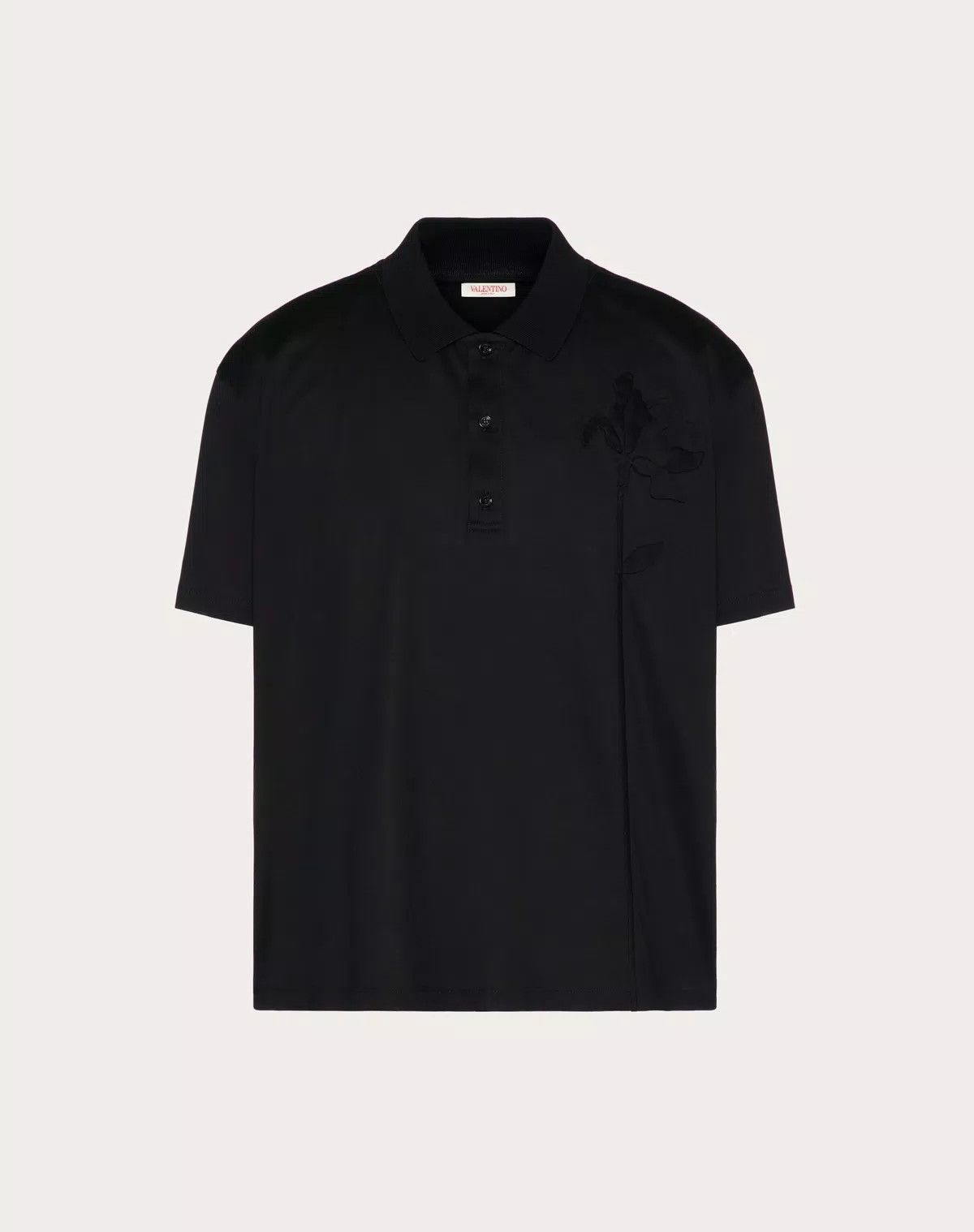 Valentino oc11z0725 Mercerised Cotton Polo Shirt in Black Size US S / EU 44-46 / 1 - 1 Thumbnail