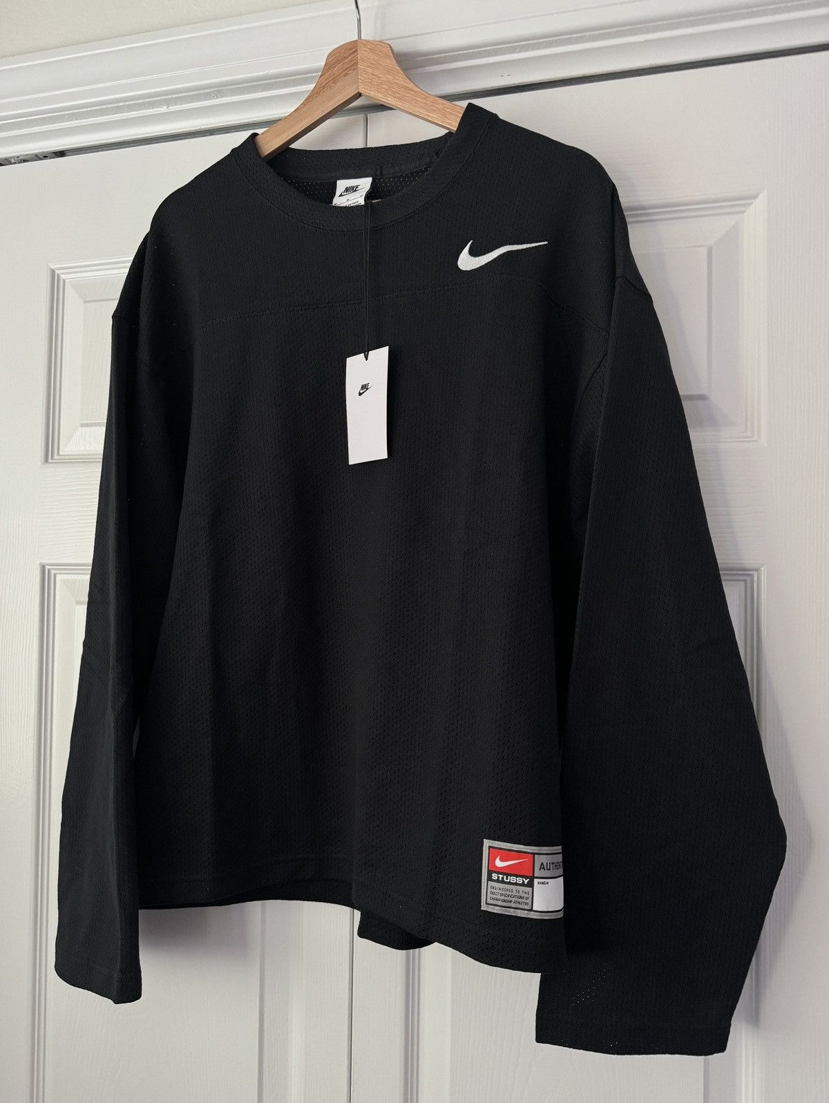 ★送料・関税込★Nike x Stussy★L/S Jersey★Black★ Nike × Stussy Stussy X Nike L/S Mesh Black Jersey | Grailed