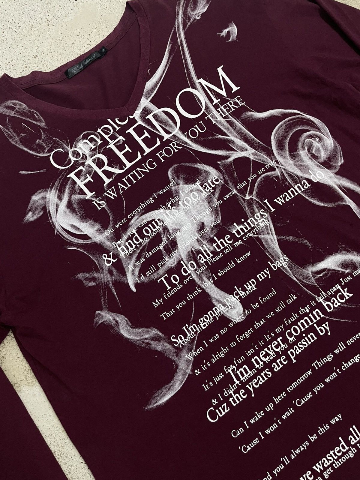 Japanese Brand Clash Ahead Smoke Word Complete Freedom Y2K Hysteric Style Size US XXL / EU 58 / 5 - 6 Thumbnail