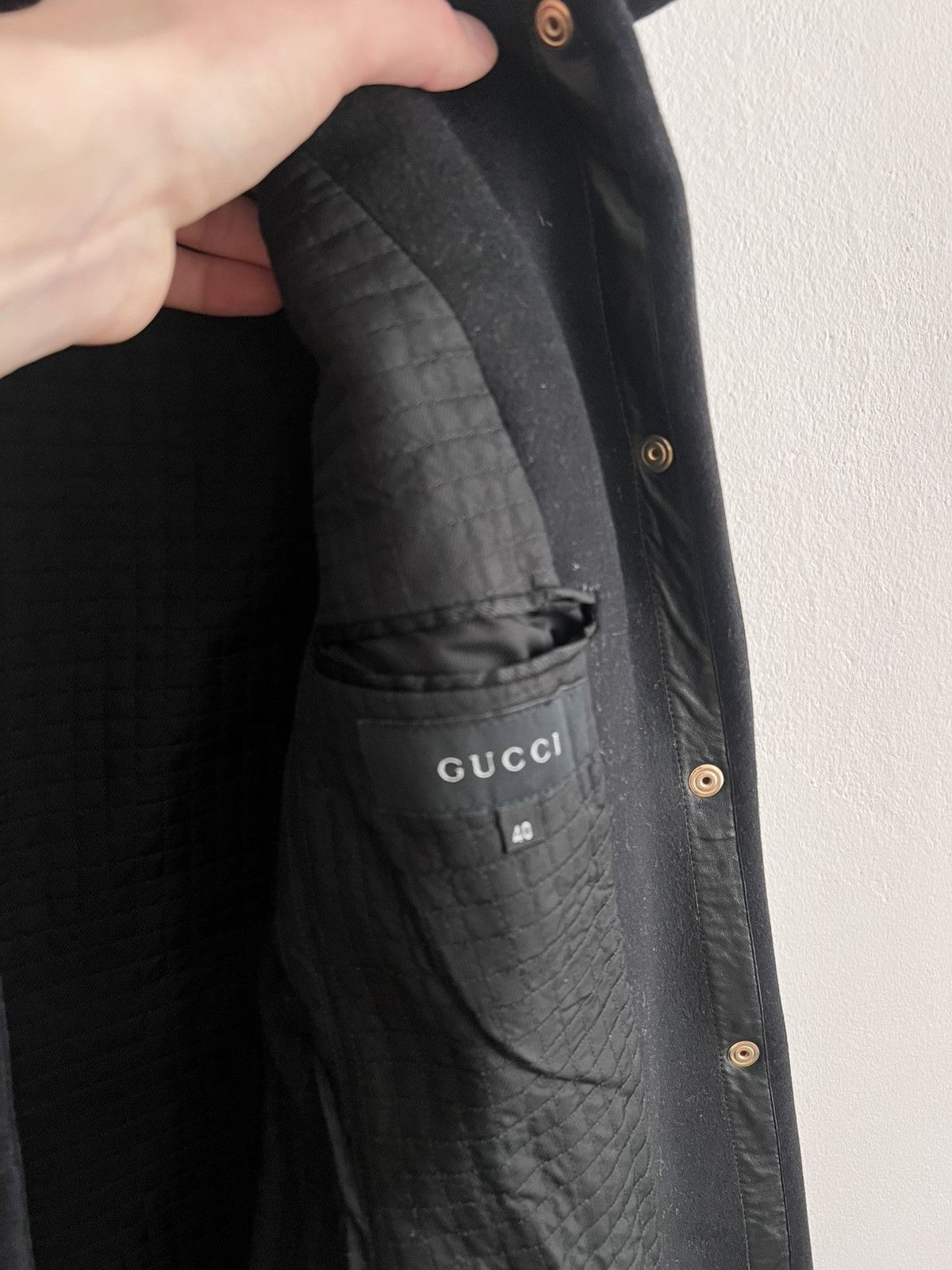 Gucci 1995 Gucci by Tom Ford classic coat with leather collar Size M / US 6-8 / IT 42-44 - 6 Thumbnail
