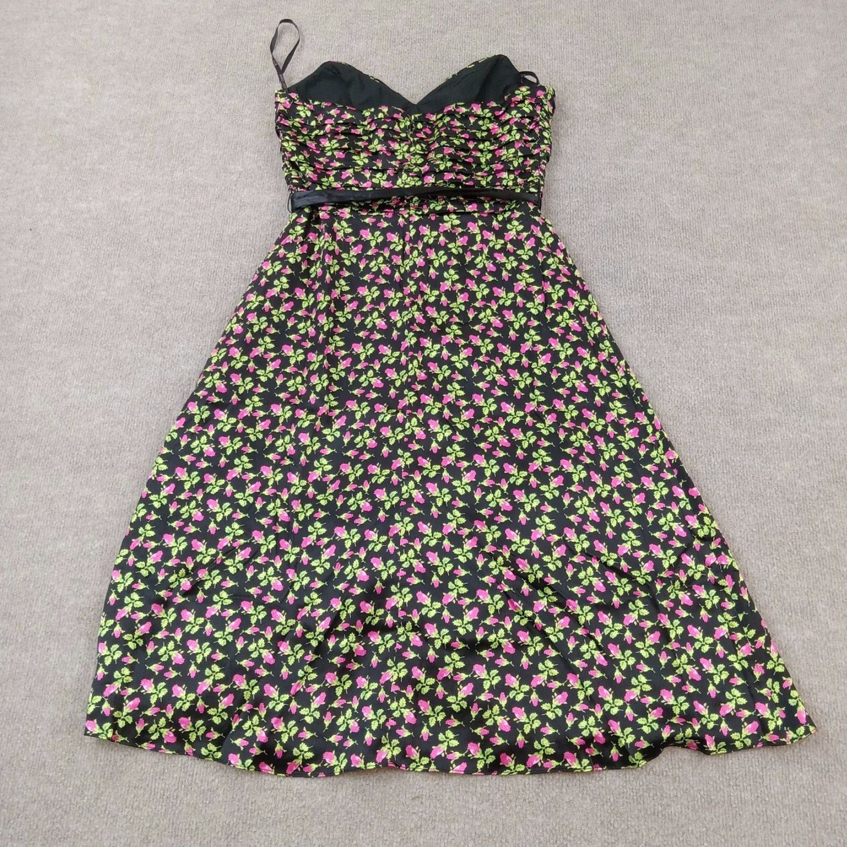 Betsey Johnson Betsey Johnson Floral Mini Dress Womens Size 8 Black Strapless Belted Fit & Flare Casual Party Size M / US 6-8 / IT 42-44 - 7 Thumbnail
