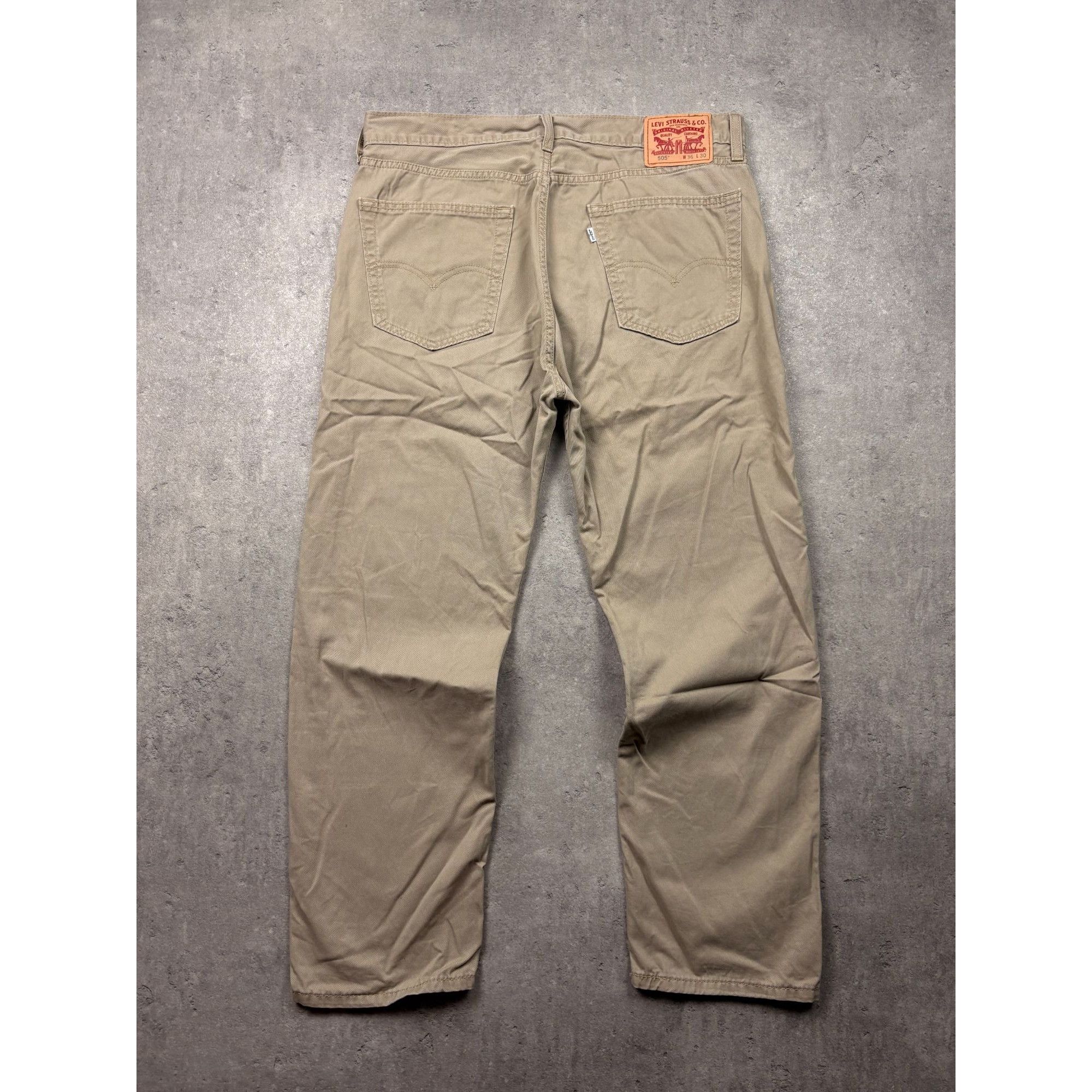 Levi's Levi's 505 Men's Khaki Chino Pants Jeans W36 L30 Beige Strai Size US 36 / EU 52 - 1 Thumbnail