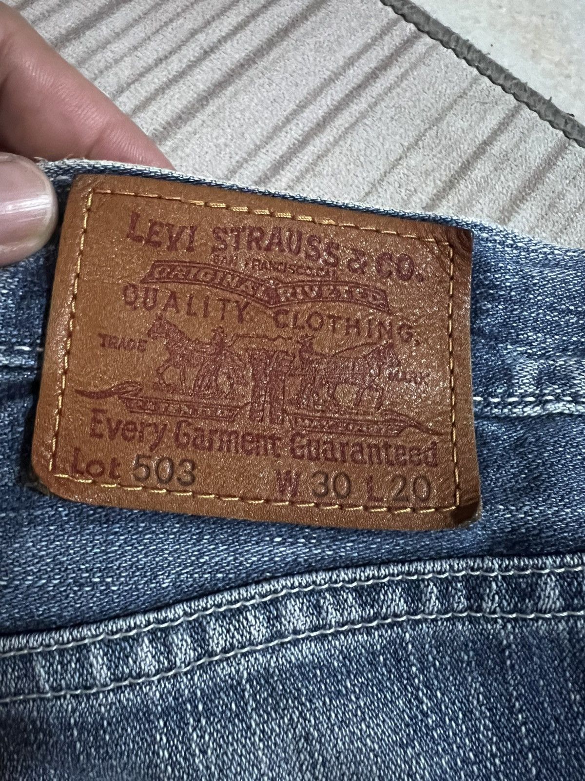 Levi's × Levi's Vintage Clothing Vintage Levis 503 Distressed Short Jeans Size US 30 / EU 46 - 18 Thumbnail