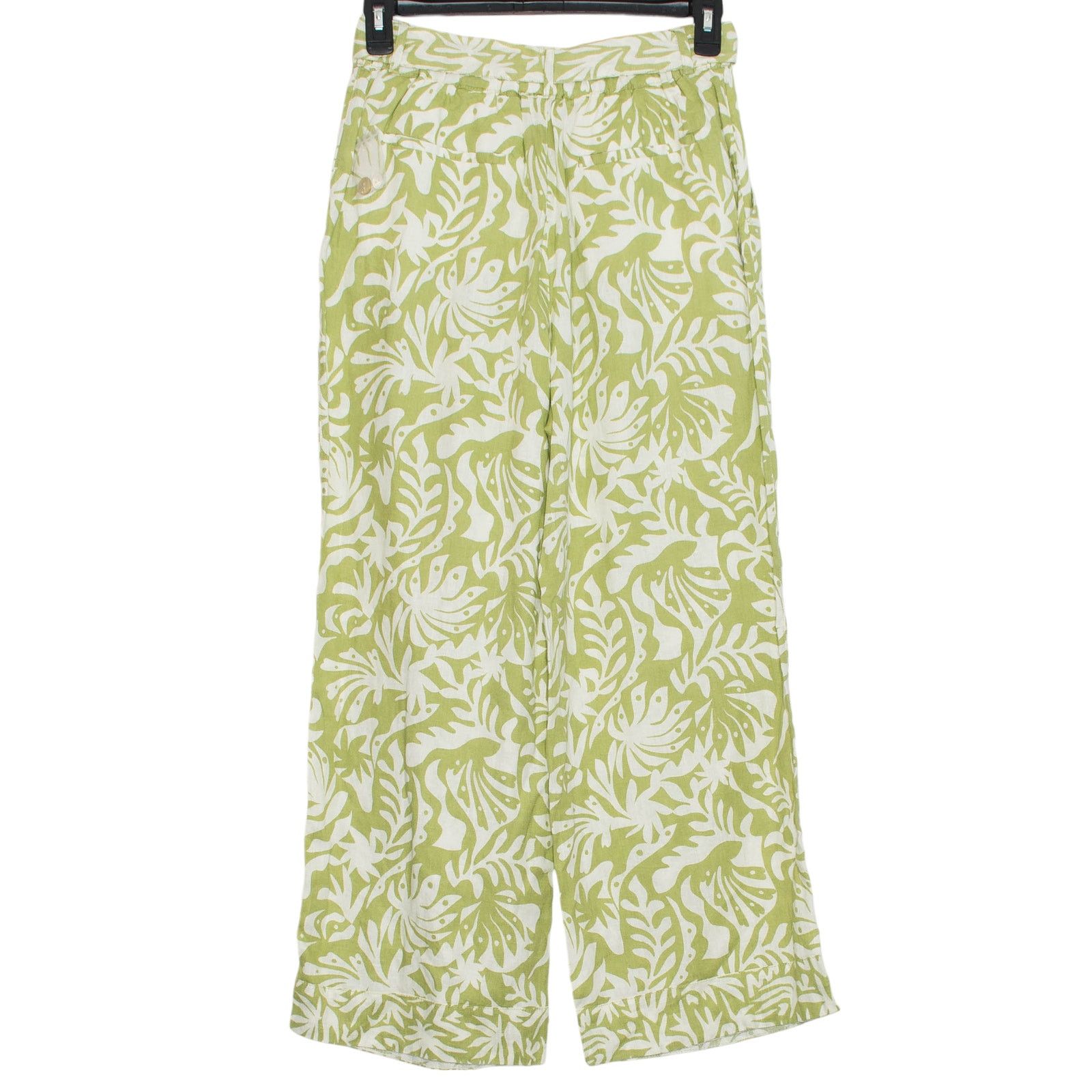 Rachel Zoe NEW Rachel Zoe Pants Linen Wide Leg High Rise Green Medium Size 28" / US 6 / IT 42 - 5 Thumbnail