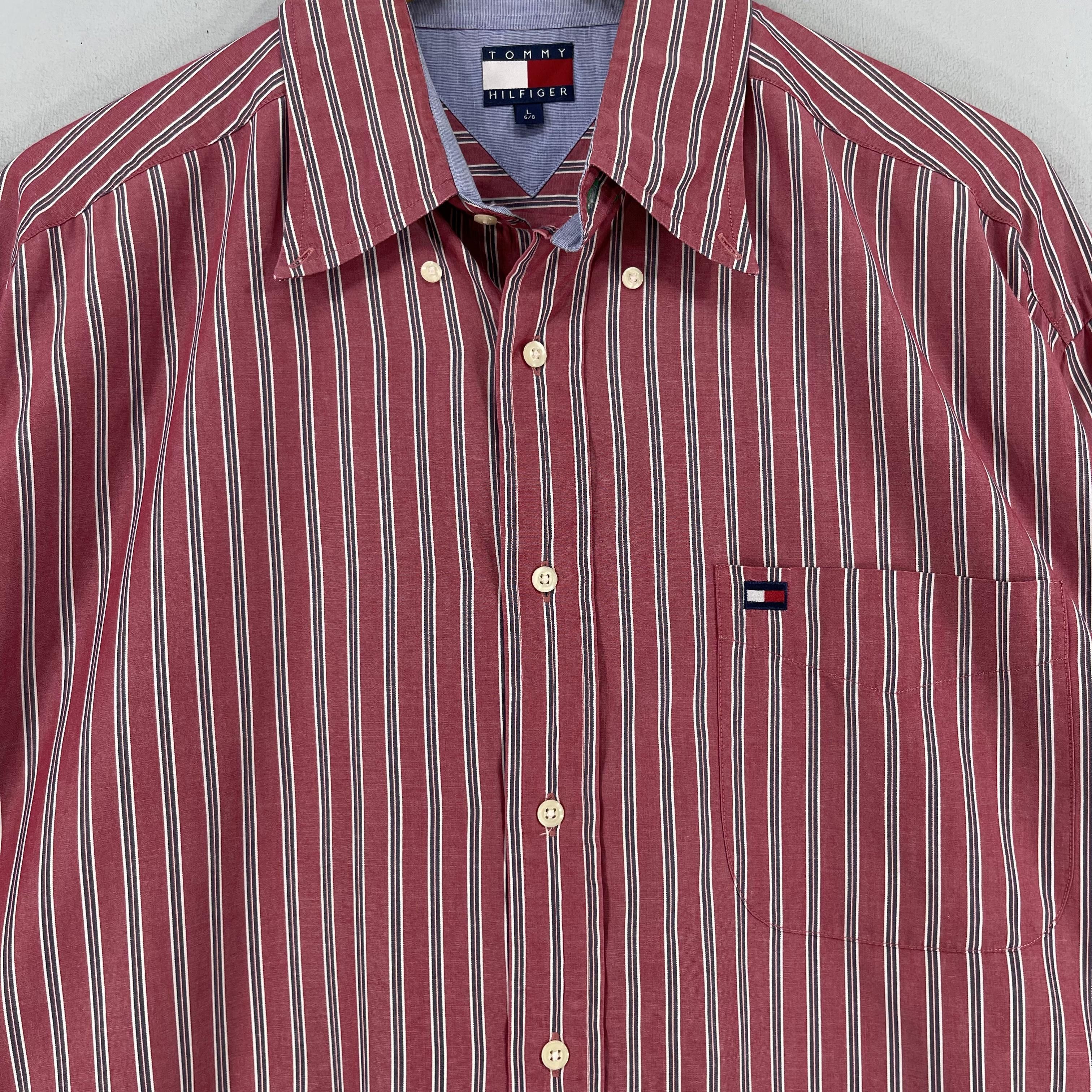 Tommy Hilfiger × Vintage Vintage TOMMY HILFIGER Multi Stripes Flannel Button Up Size US L / EU 52-54 / 3 - 2 Thumbnail