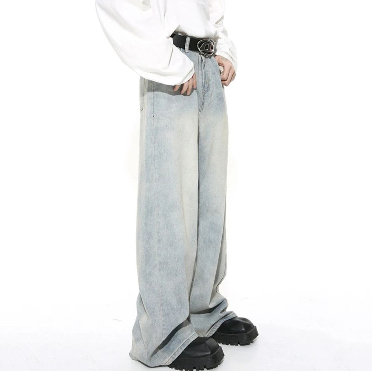 Jean Washed Male Jeans Koreans Fashion Size US 28 / EU 44 - 2 Thumbnail