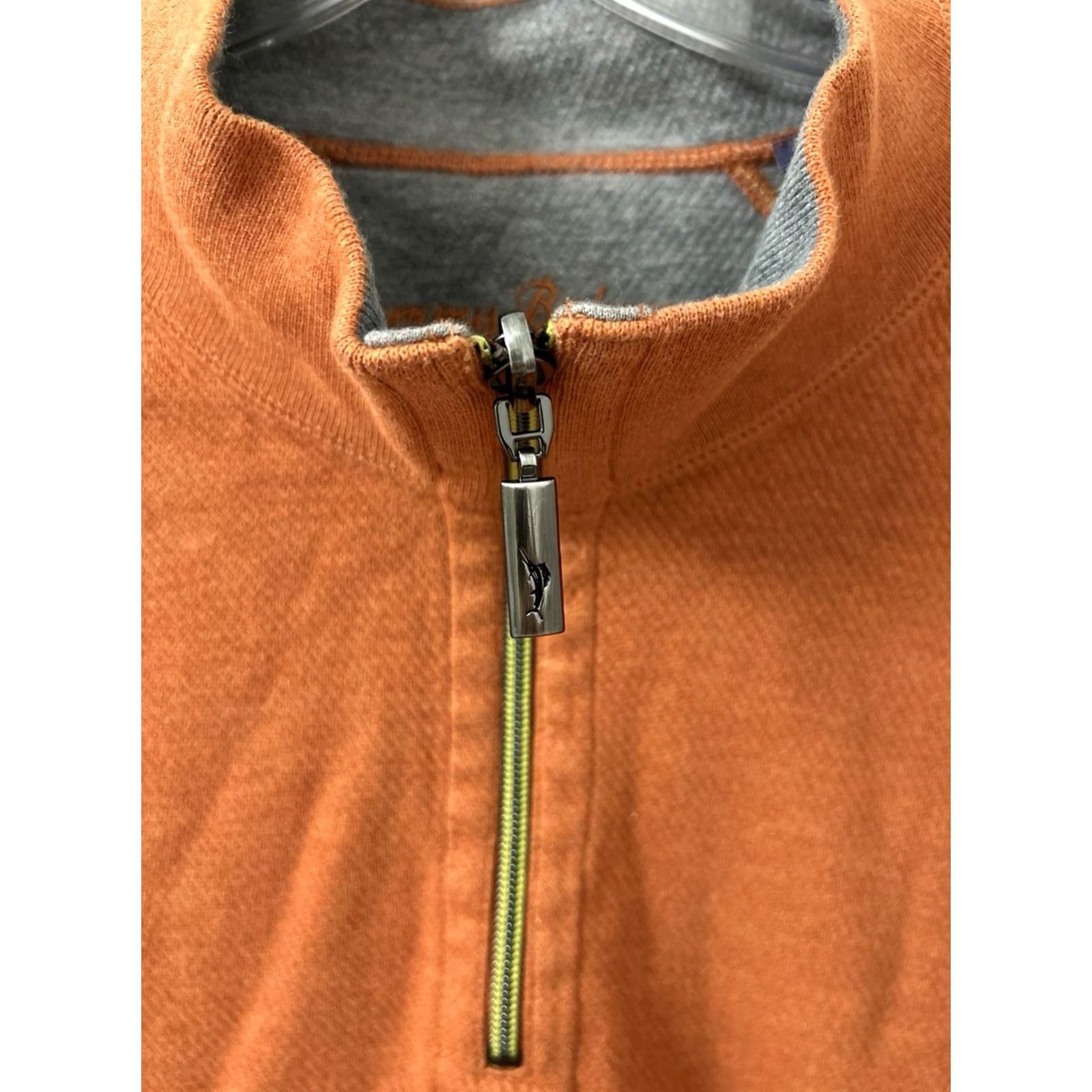 Tommy Bahama VINTAGE Tommy Bahama Reversible 1/4 Zip Mens 2XL Orange Pullover Marlin Cotton L/S Size US XXL / EU 58 / 5 - 5 Thumbnail