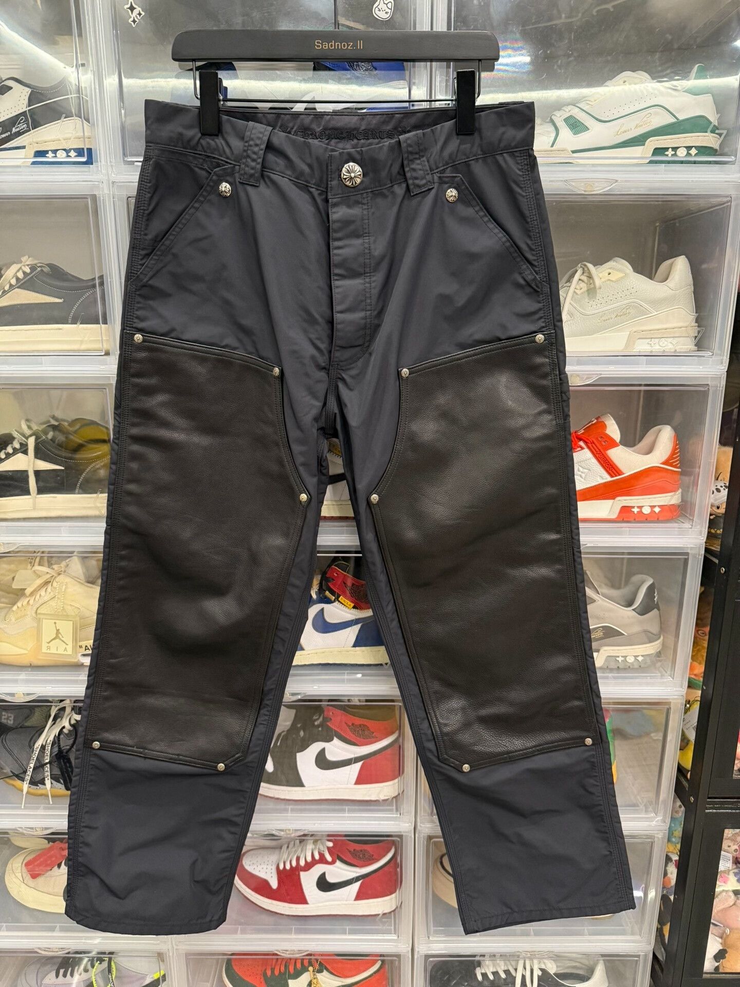 Chrome Hearts Leather Patchwork Cargo Pants