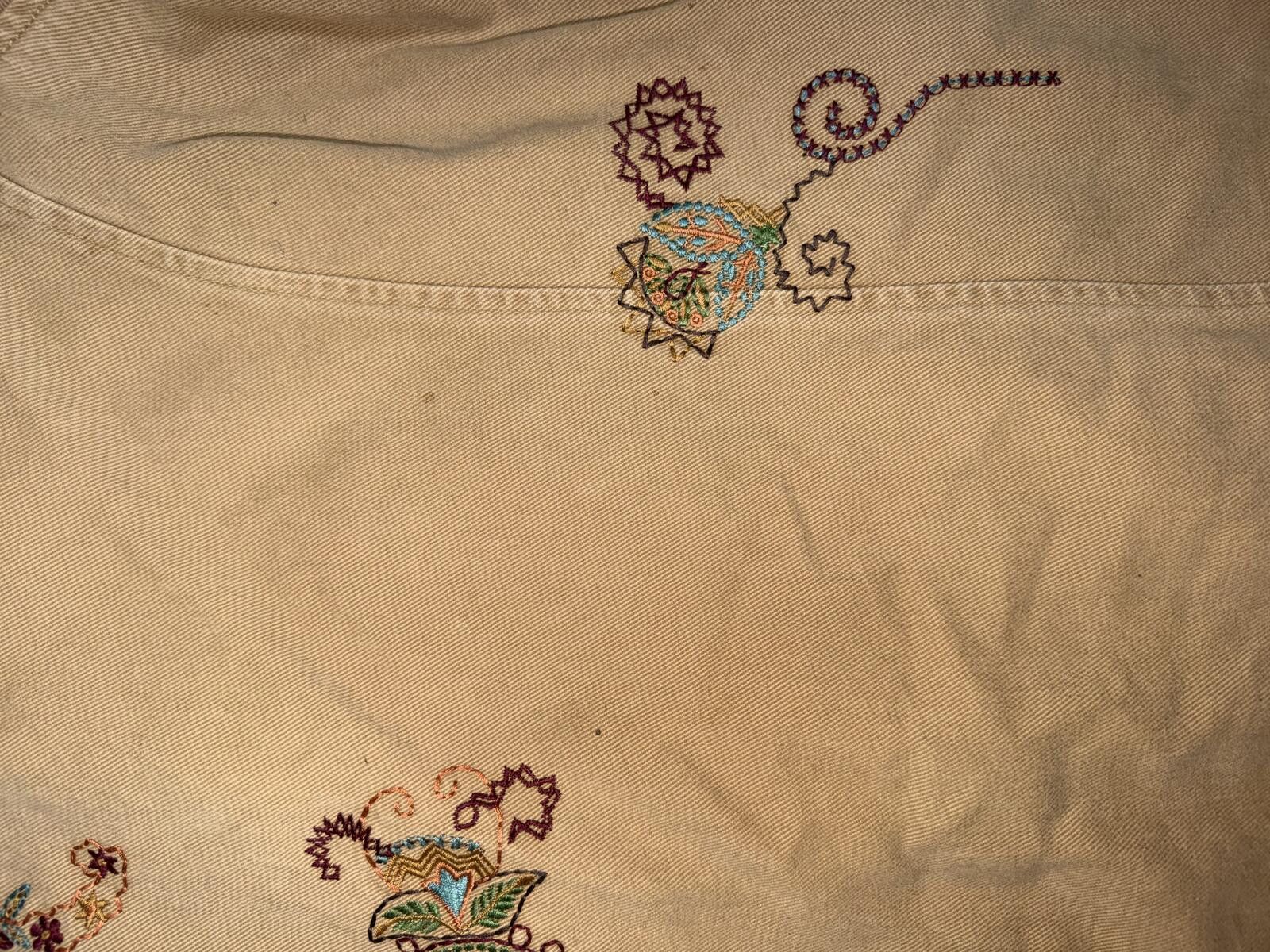 Denim & Co. Tan Embroidered Denim&Co Women’s Jacket Size XL / US 12-14 / IT 48-50 - 7 Thumbnail