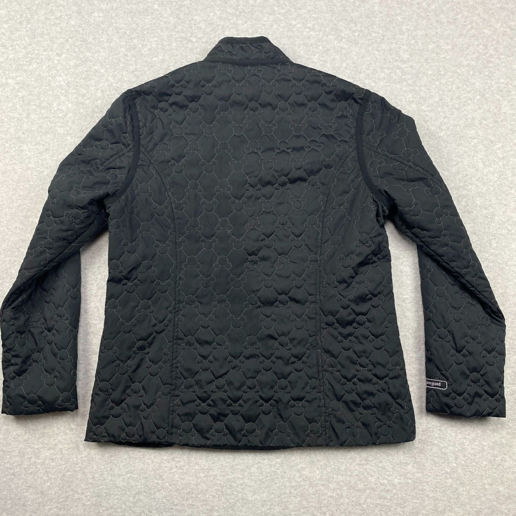 Vintage Disneyland Resort Jacket Womens Small Black Mickey Mouse Quilted Full Zip Lined Pockets Size S / US 4 / IT 40 - 6 Thumbnail