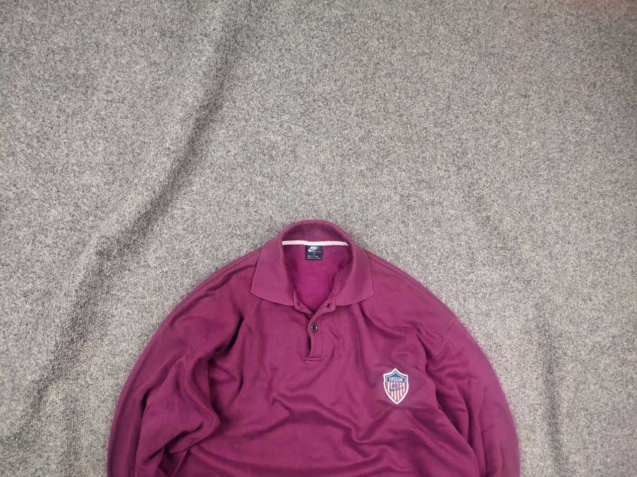 Nike Vintage 80's Nike Oregon Purple Polo Pullover Sweatshirt Size US XL / EU 56 / 4 - 1 Thumbnail