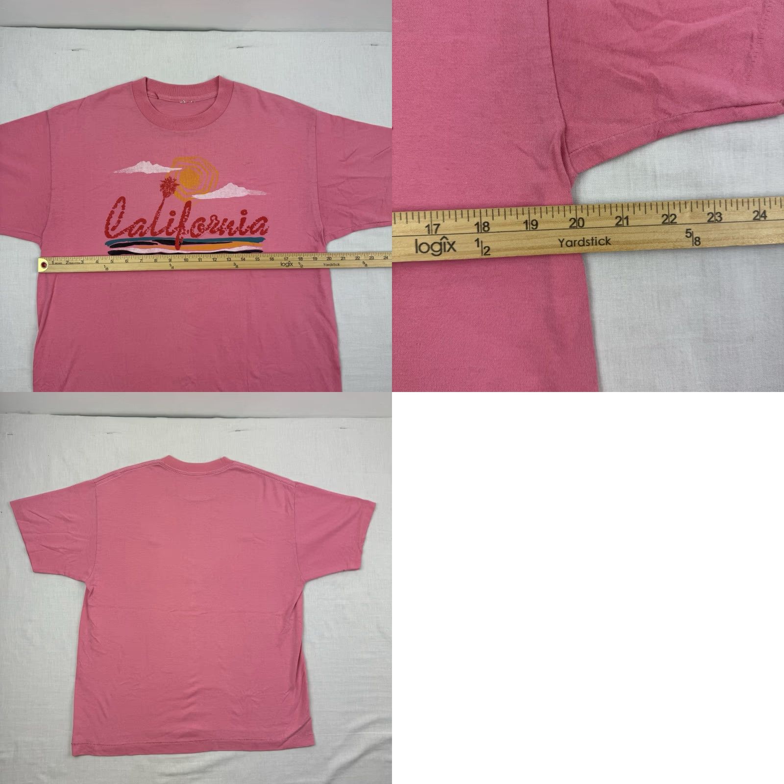 Vintage VINTAGE California Suncrazed T Shirt Adult Medium Pink Crew Neck Short Sleeve 80s Hipster Mens Size US M / EU 48-50 / 2 - 8 Thumbnail
