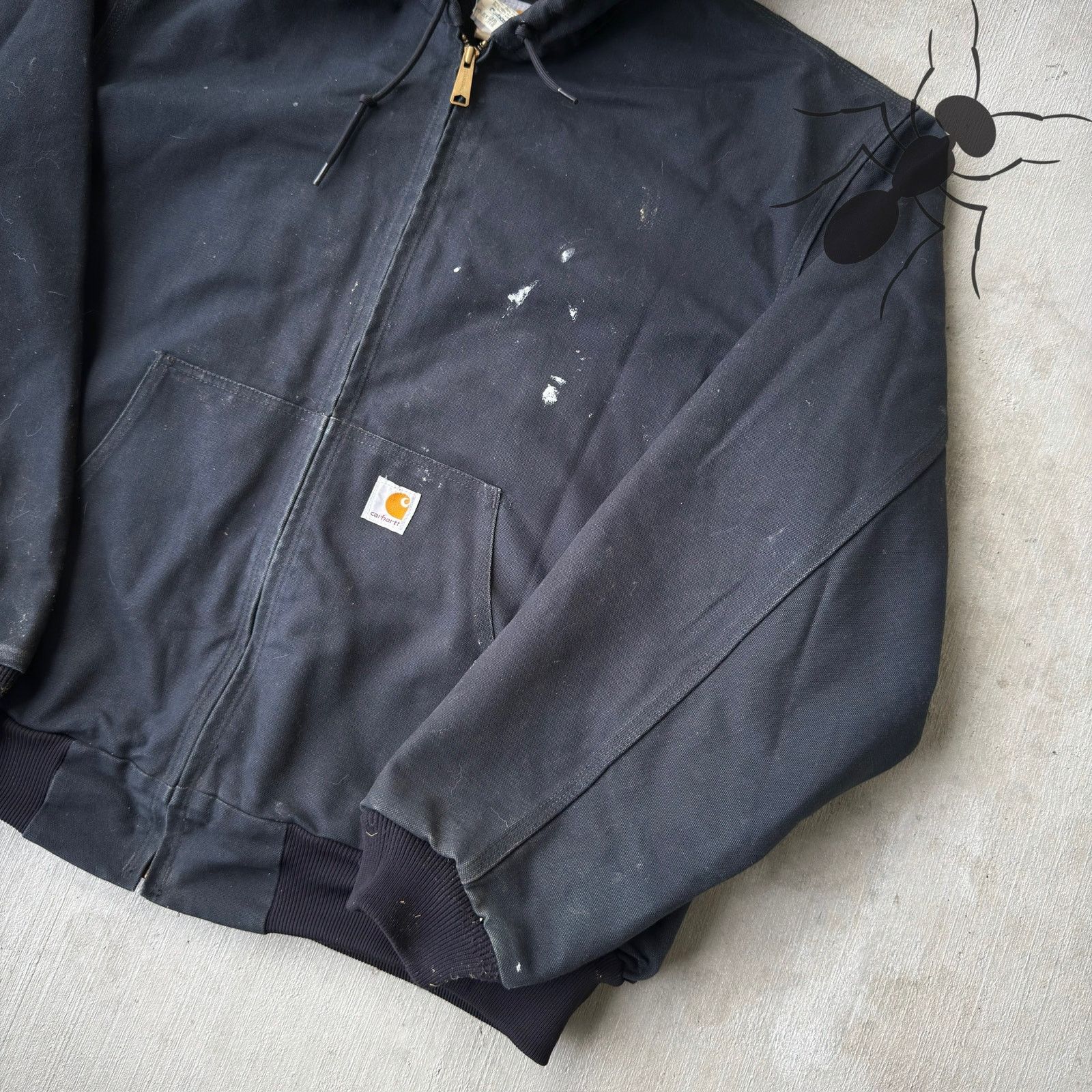 Carhartt × Vintage Carhartt J131 BLK black hooded work wear jacket Size US XXL / EU 58 / 5 - 4 Thumbnail
