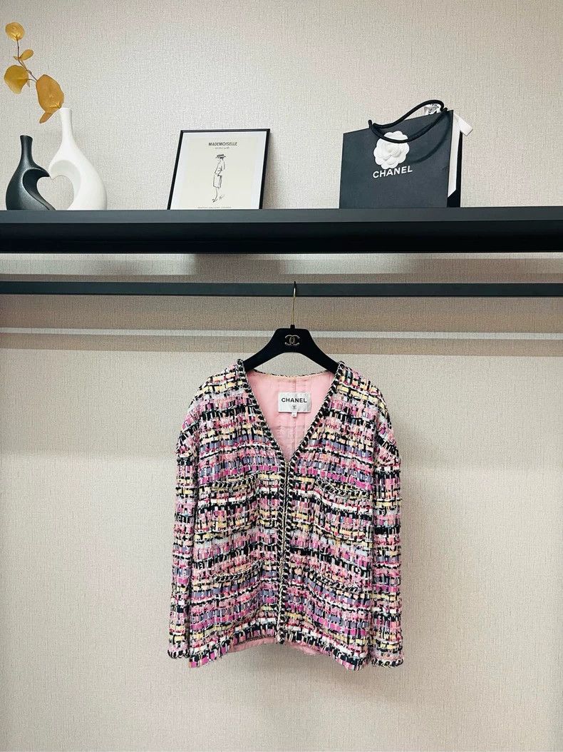Chanel Chanel Pink Mosaic Woven Jacket- DMC Size US M / EU 48-50 / 2 - 1 Thumbnail