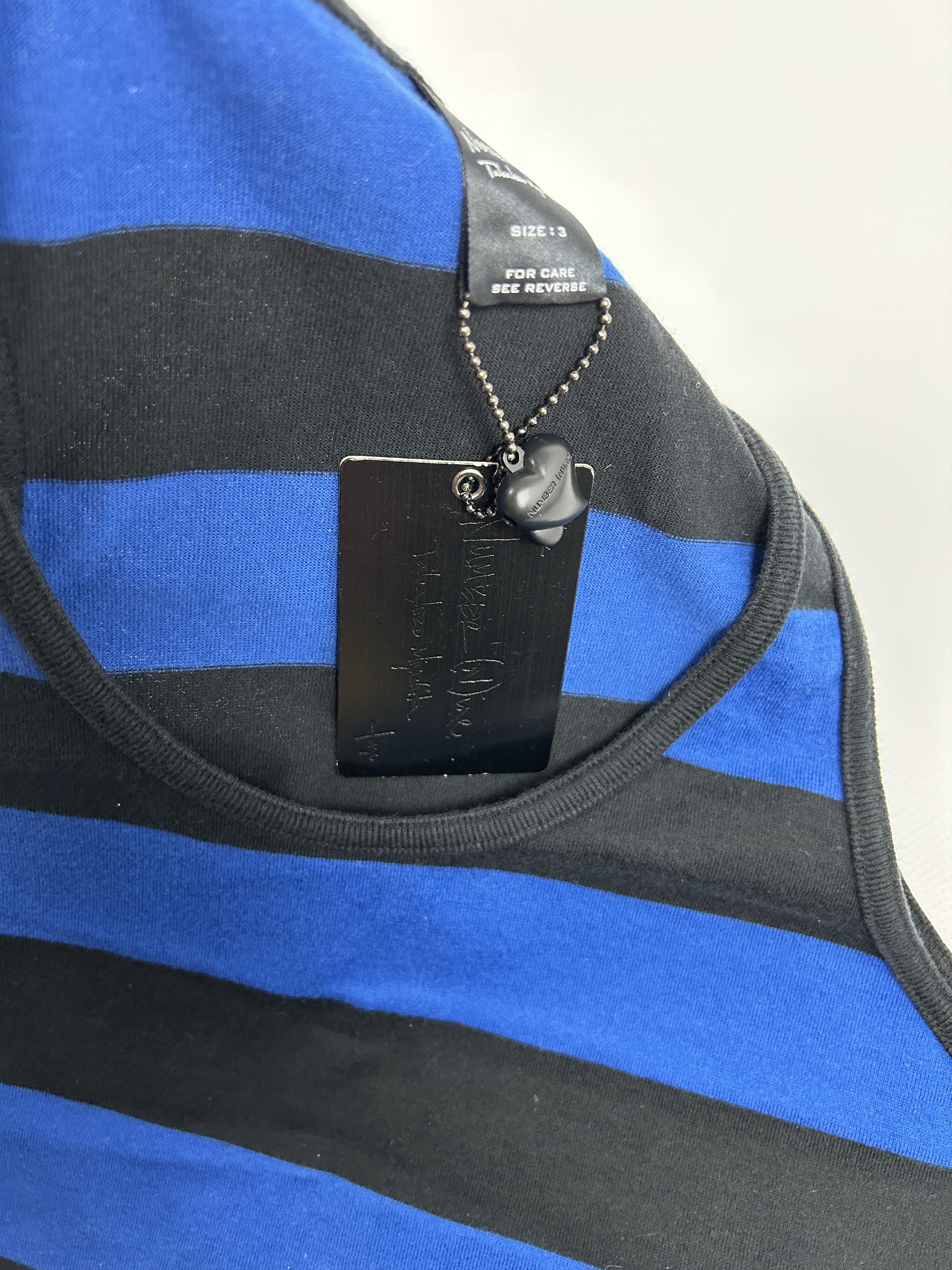 Number (N)ine N(N) SS2003 touch me i'm sick striped tank top Size US L / EU 52-54 / 3 - 10 Thumbnail