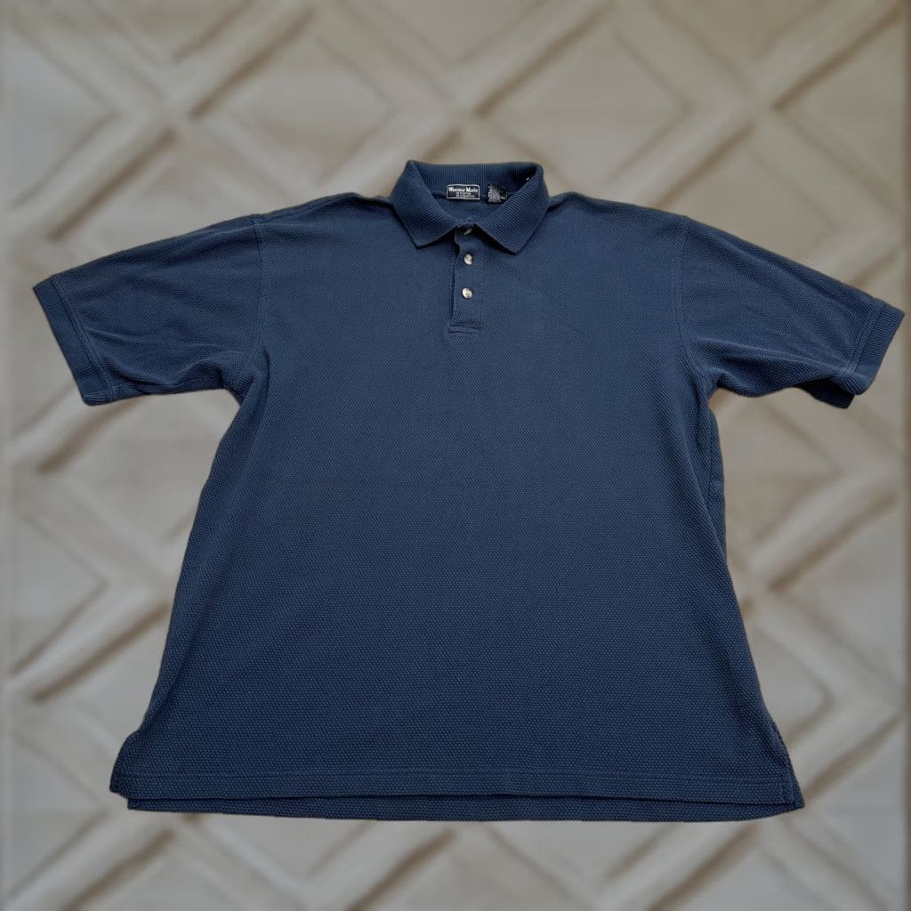 Vintage Winner Mate Polo Shirt Mens Large Blue Short Sleeve Cotton Blend Casual Golf Activewear Size US L / EU 52-54 / 3 - 1 Thumbnail