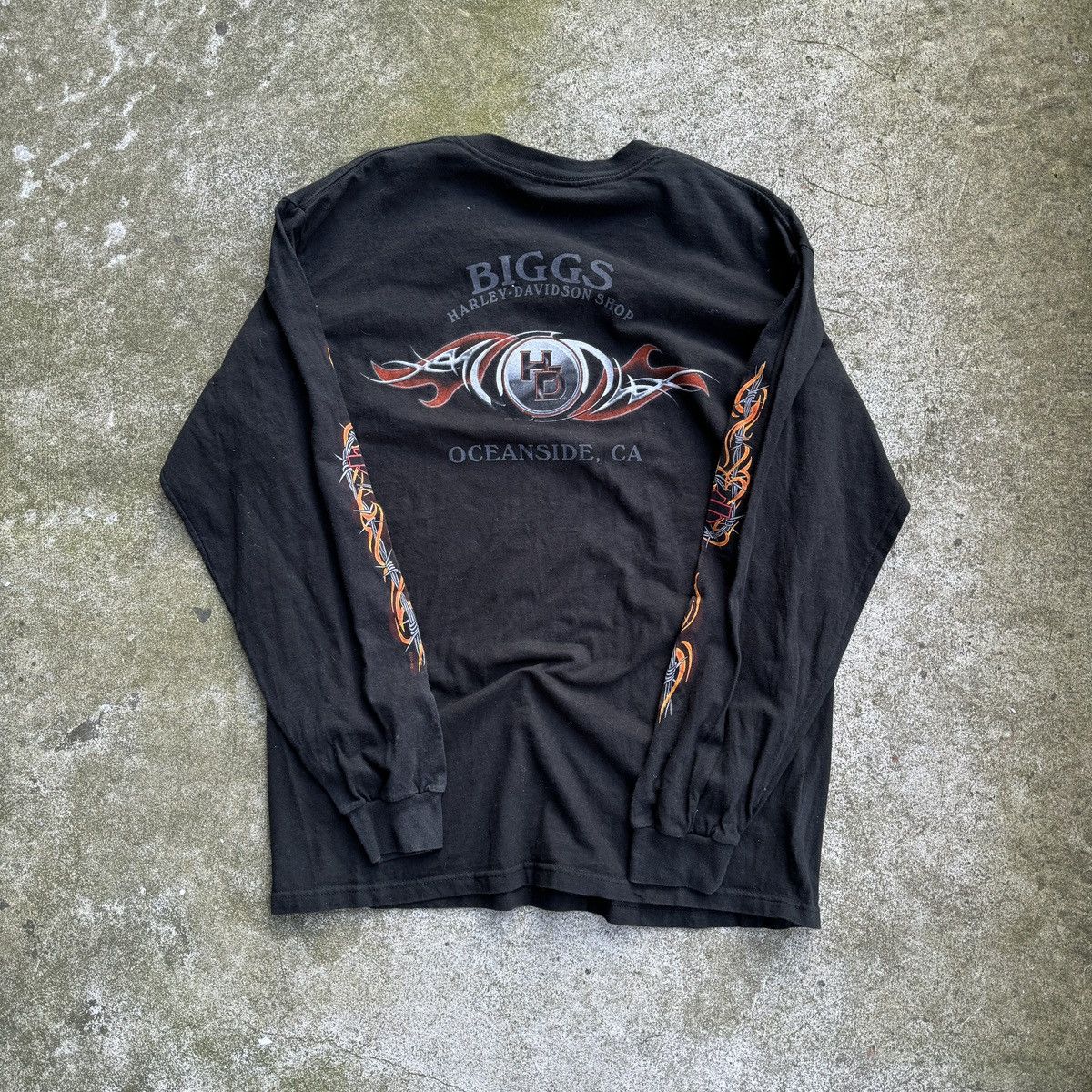 Harley Davidson Harley Faded Wire Flame Longsleeve Shirt ERD Grunge WCC Size US L / EU 52-54 / 3 - 2 Thumbnail