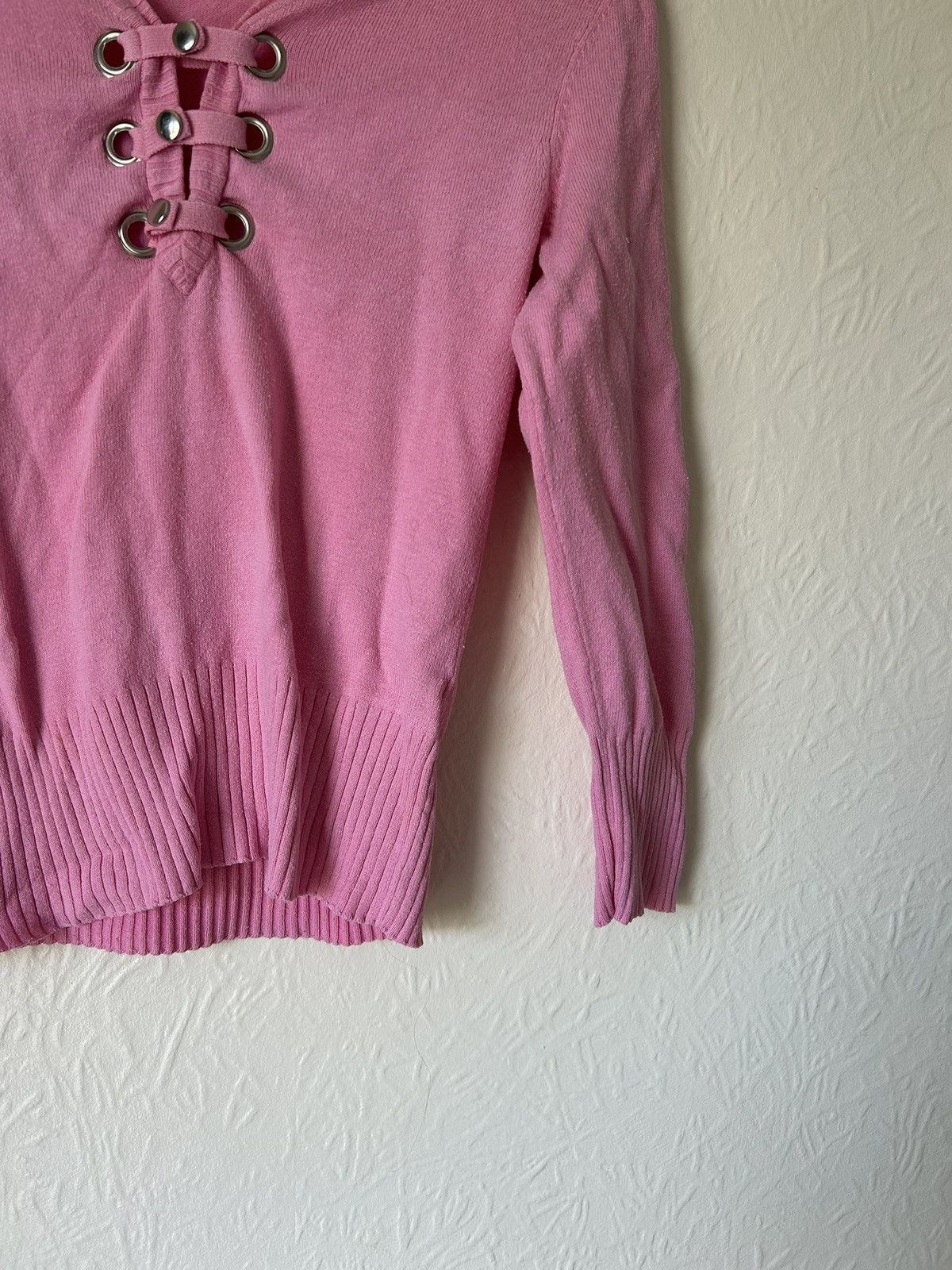 Other Vintage Y2K pink cotton blend stretch knit sweater Size M / US 6-8 / IT 42-44 - 2 Thumbnail