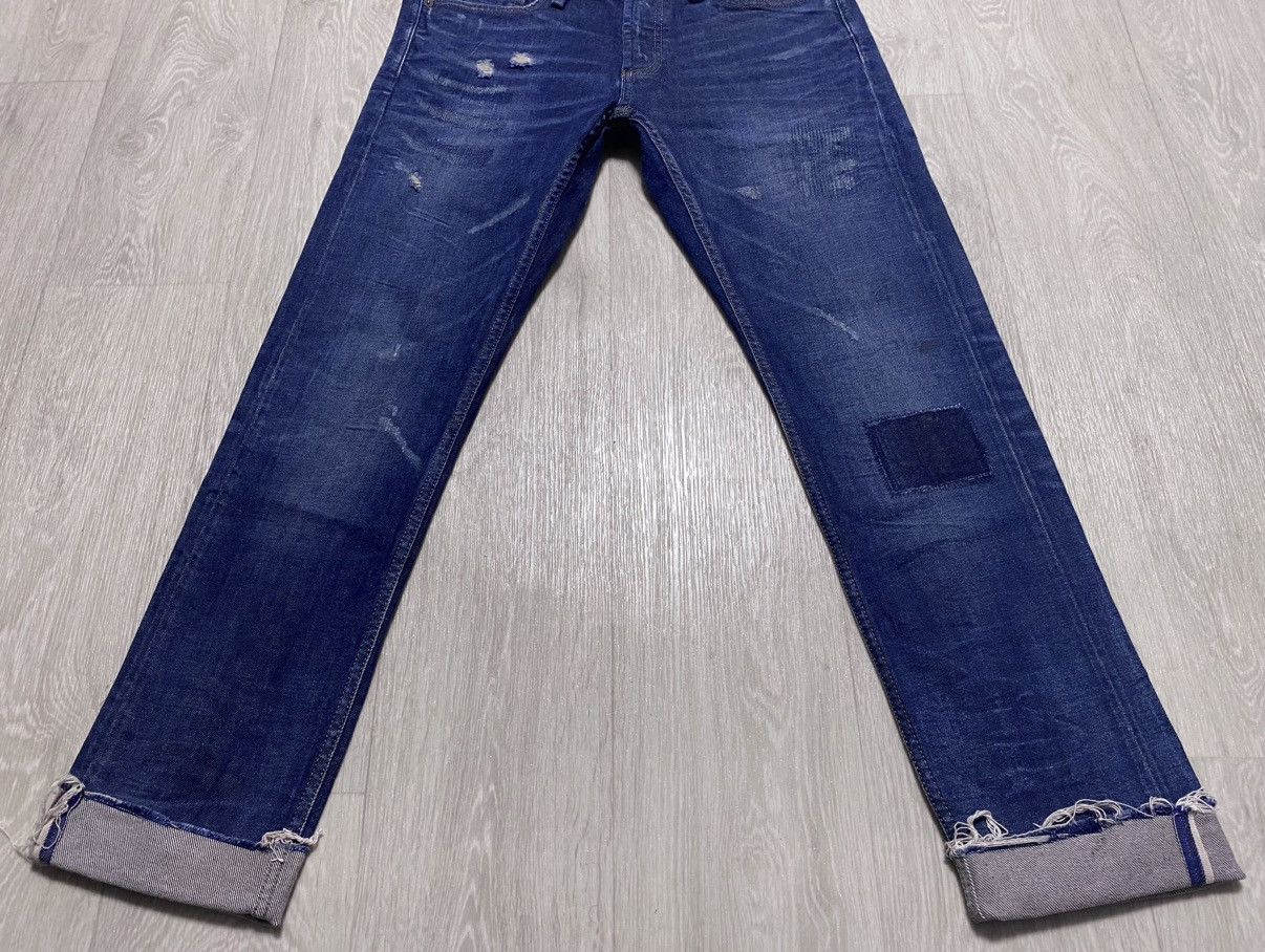 DENHAM Razor Washed Distressed Patchwork Stitched Fringed Torn Size US 30 / EU 46 - 6 Thumbnail